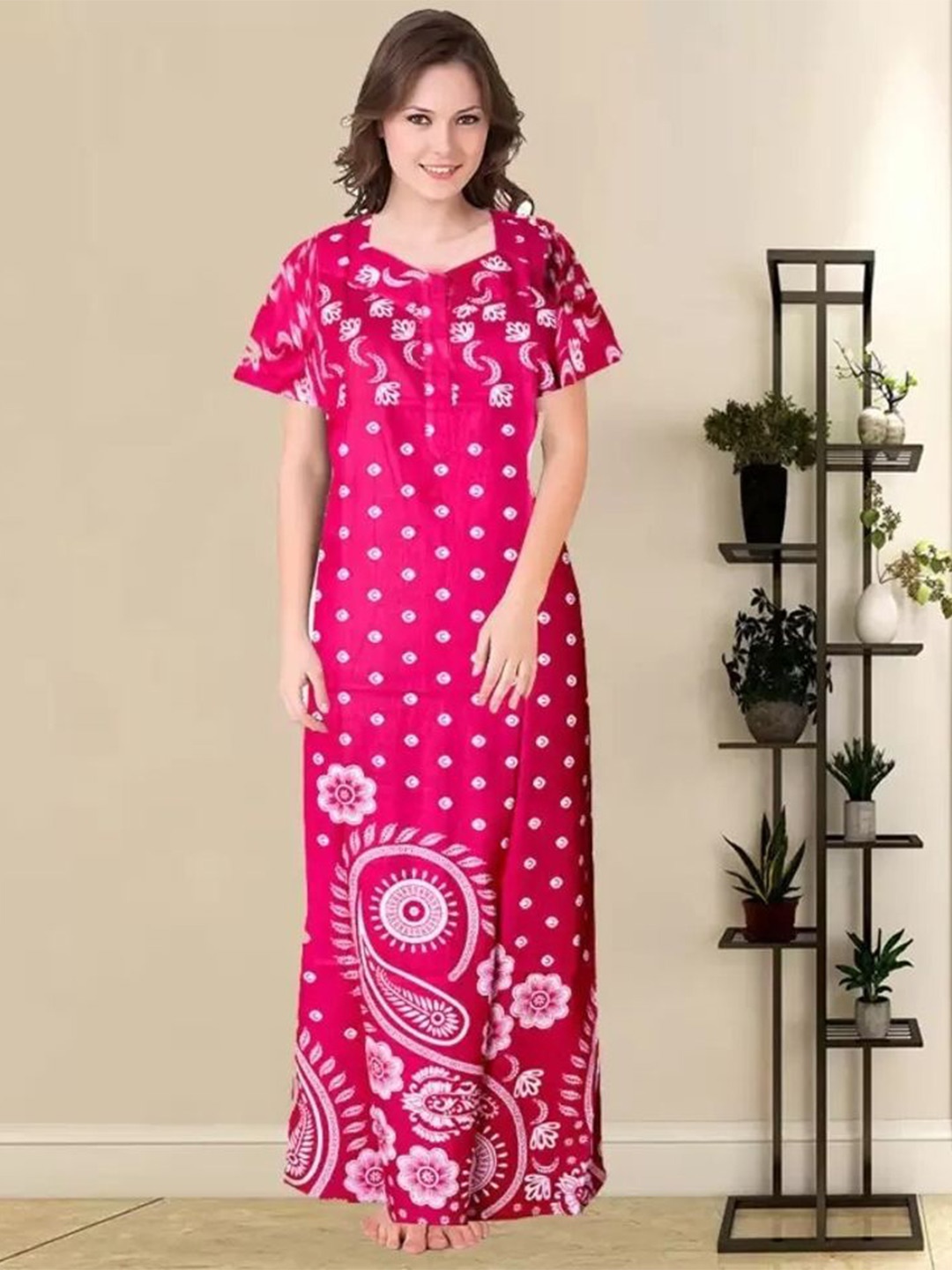 

PR PINK ROYAL Printed Maxi Nightdress