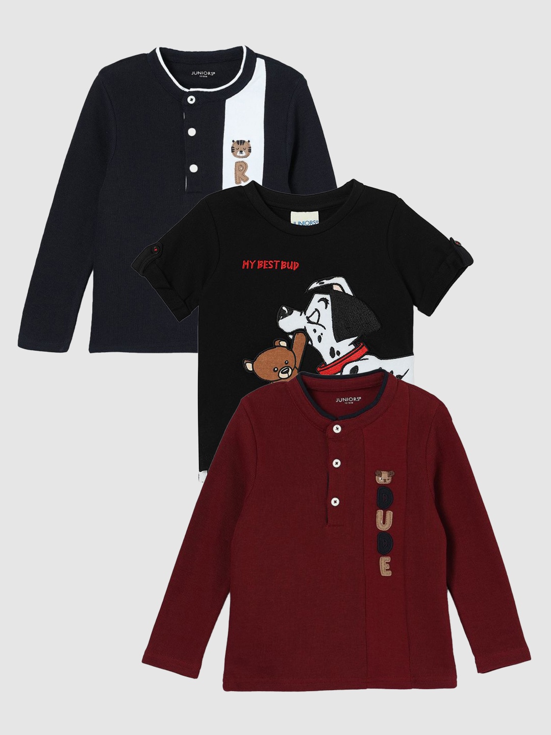 

Juniors by Lifestyle Boys Pack Of 3 Printed T-shirts, Red