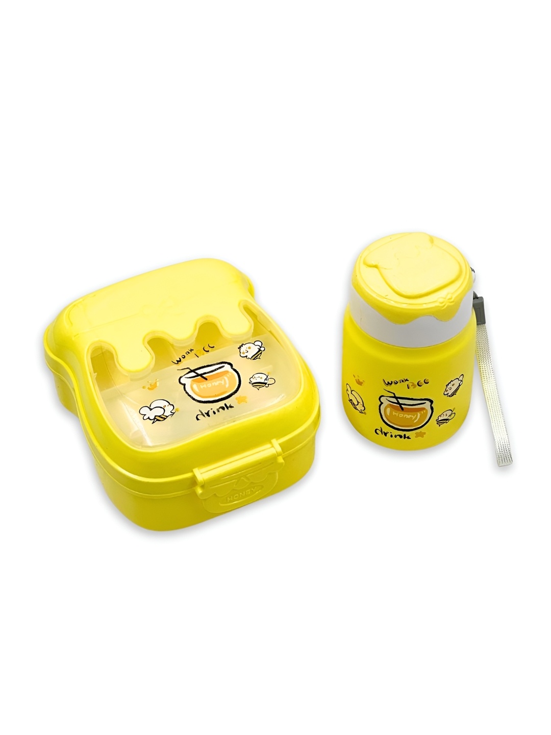

Myntra Elegant Homes Kids Yellow 2 Pieces Easy To Clean Lunch Box And Water Bottle
