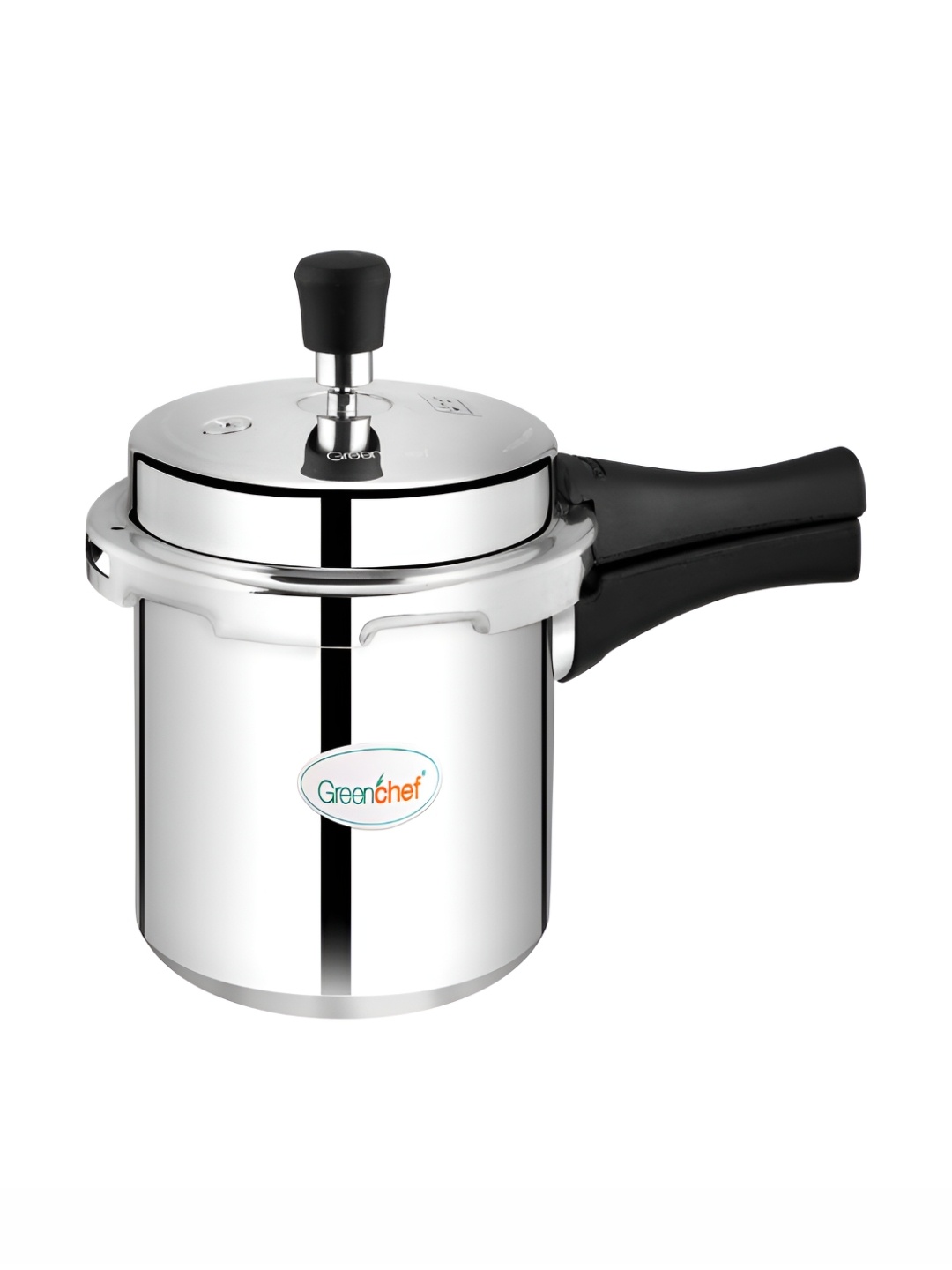 

Greenchef Silver-Toned & Black Aluminium Dishwasher Safe Pressure Cooker 3L