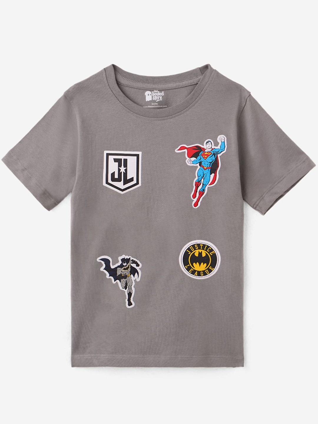 

The Souled Store Boys DC Comics Graphic Printed Round Neck Cotton T-shirt, Grey