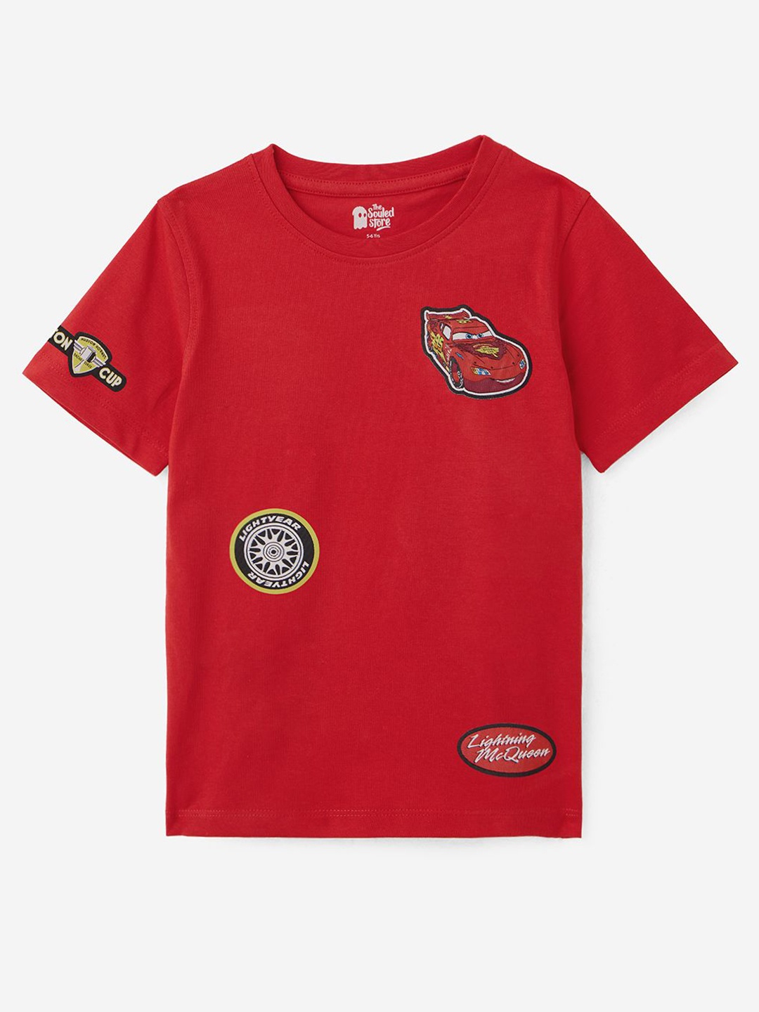 

The Souled Store Boys Cars Graphic Printed Round Neck Cotton T-shirt, Red