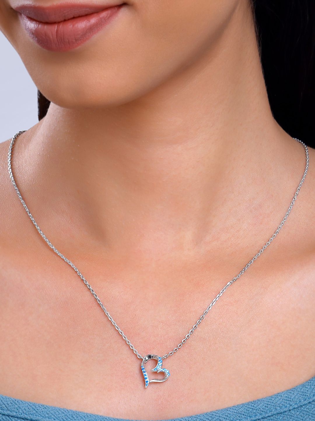 

GIVA 925 Silver Rhodium-Plated Zircons Minimal Necklace