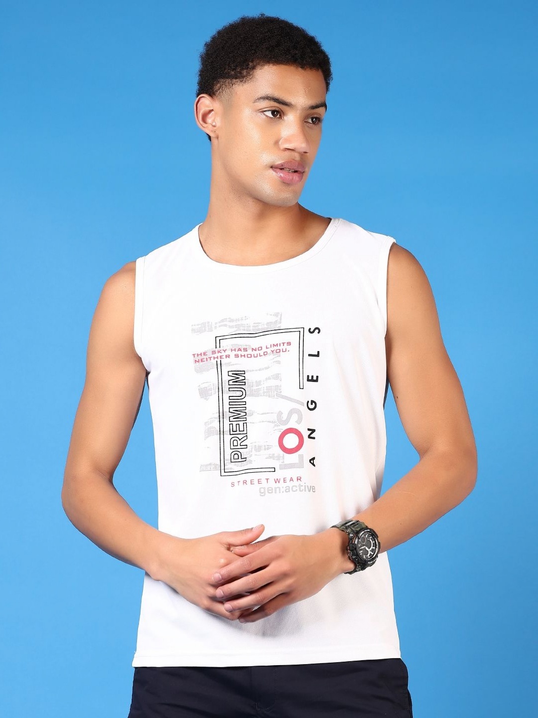 

V-Mart Men Typography Printed Round Neck Cotton T-shirt, White