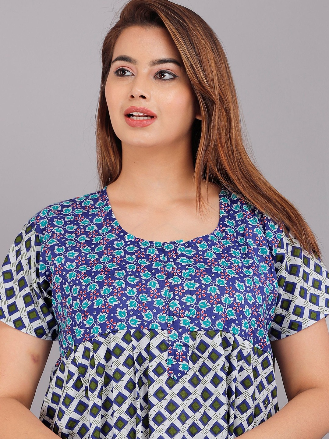 

PR PINK ROYAL Printed Maxi Nightdress, Blue