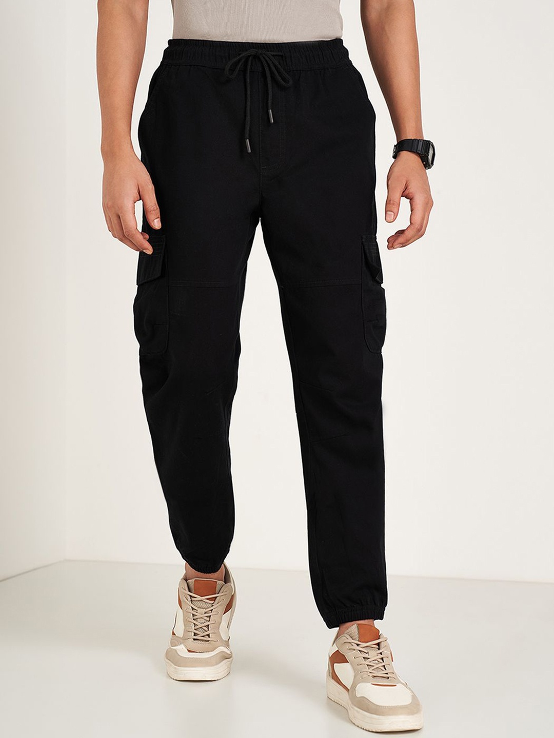 

People Men Cargos Trousers, Black