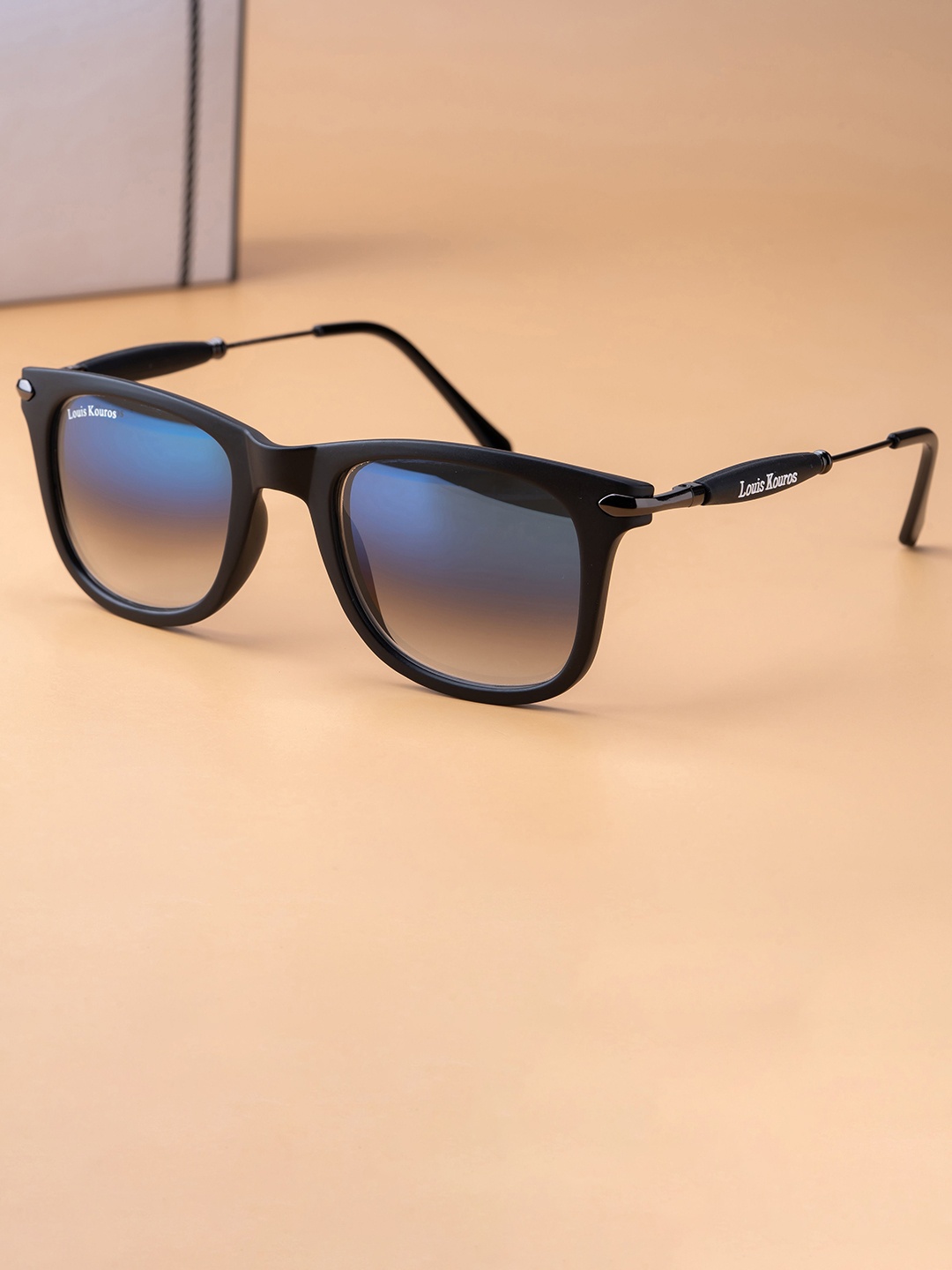 

LOUIS KOUROS Unisex Square Sunglasses with UV Protected Lens, Blue