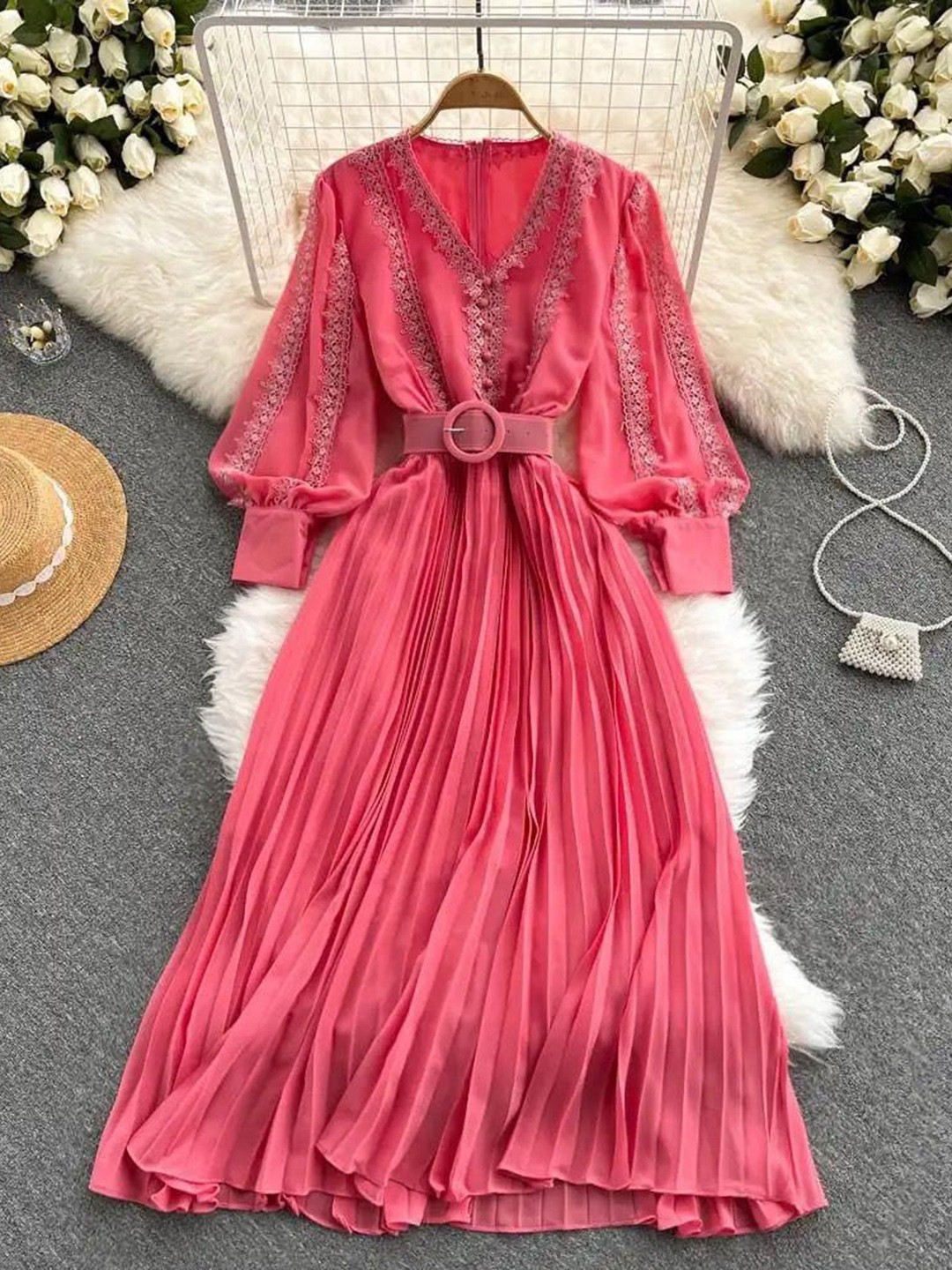

Alamode By Akanksha Women Pink Meredith Statement Dress
