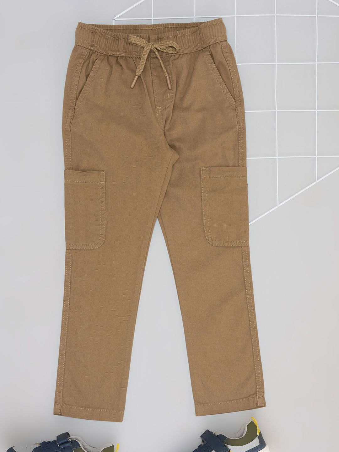 

Pantaloons Junior Boys Cotton Cargo Trouser, Brown