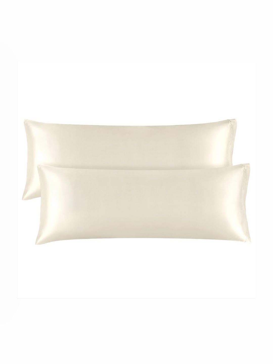 

DEHMAN Beige 2 Pieces Pure Silk Rectangle Shape Pillow Covers