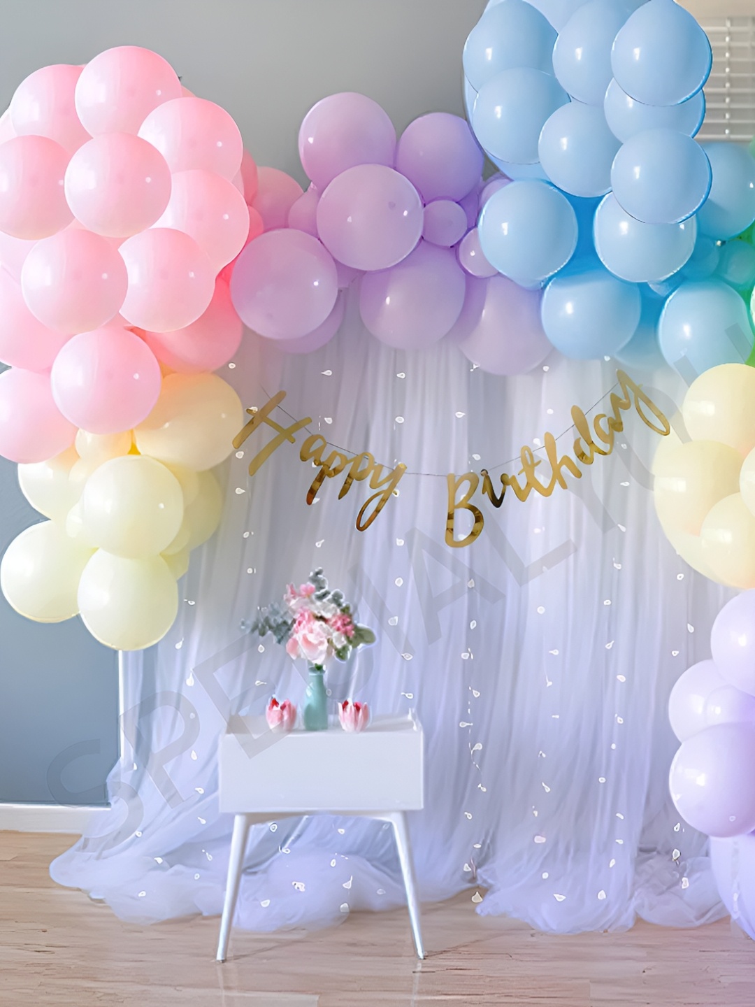 

Special You 59 Pcs Pink & Blue Balloons & Banner Festive Decor
