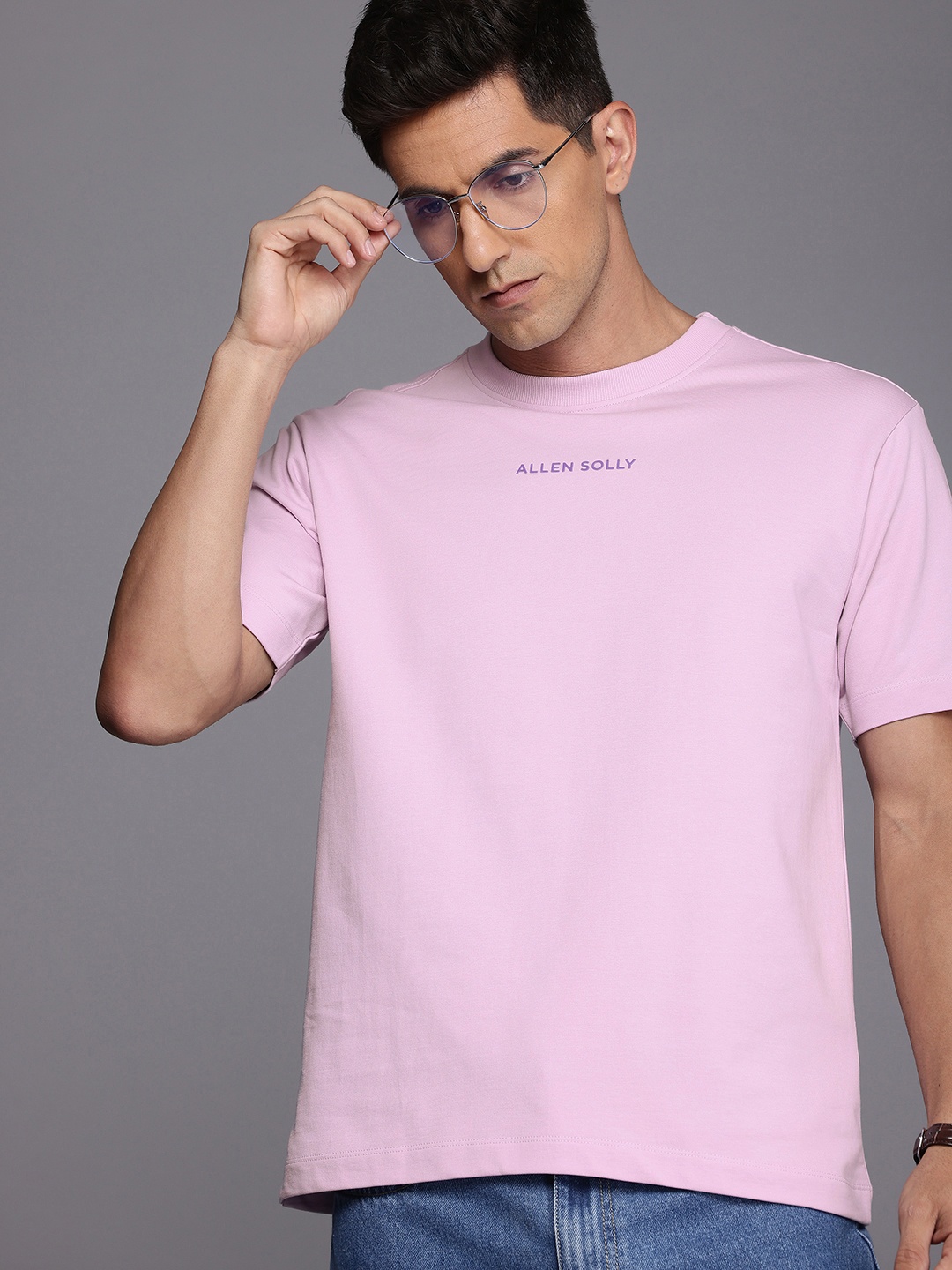 

Allen Solly Solid Pure Cotton Casual T-shirt, Mauve