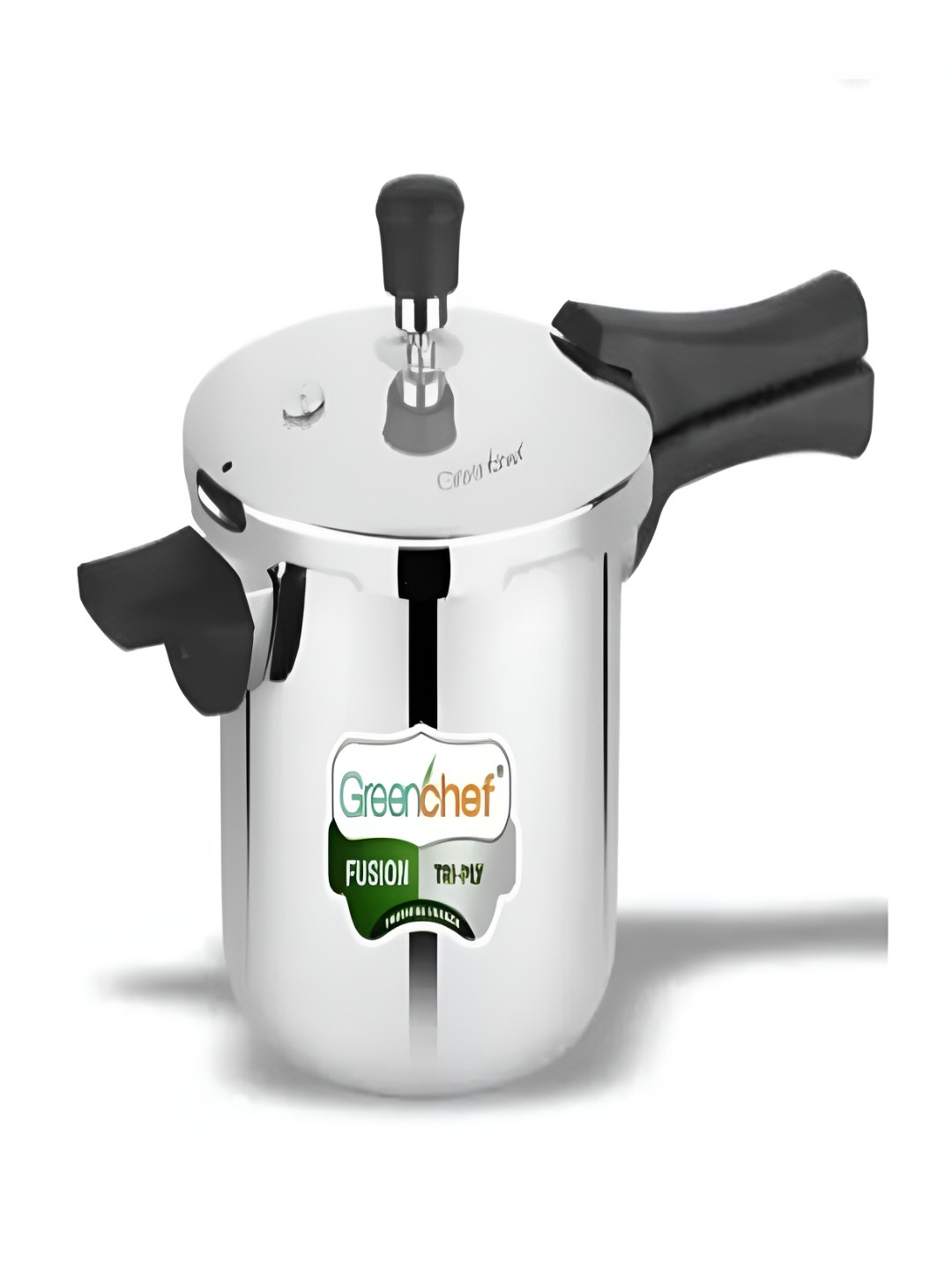 

Greenchef Silver-Toned & Black Tri-Ply Stainless Steel Dishwasher Safe Pressure Cooker 5L