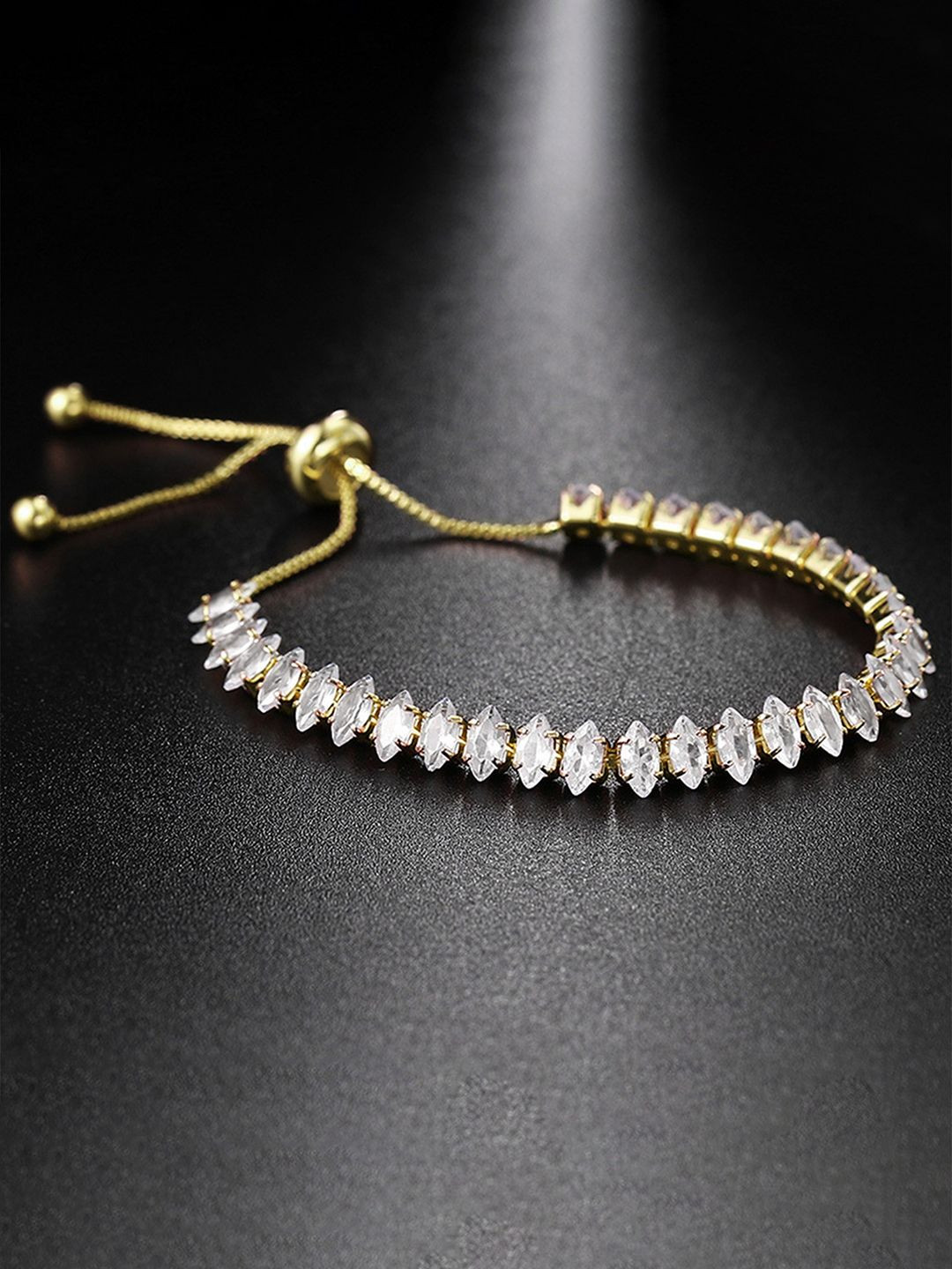 

Peora Women Cubic Zirconia Gold-Plated Wraparound Bracelet