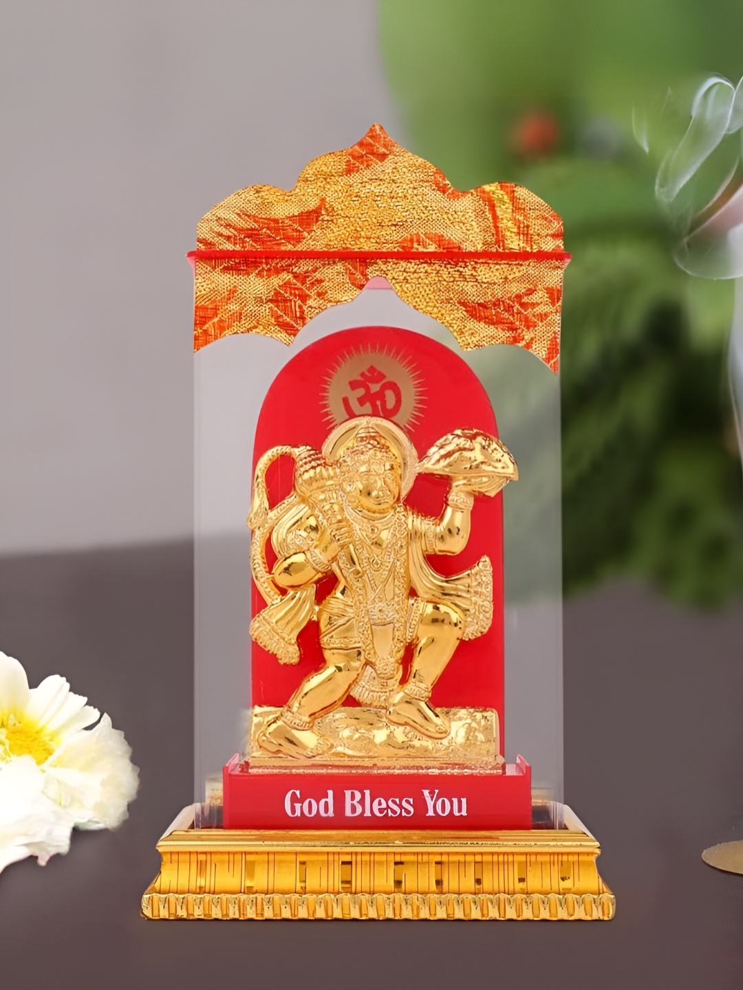 

INTERNATIONAL GIFT Gold-Toned Lord Hanuman Religious Idol Showpiece