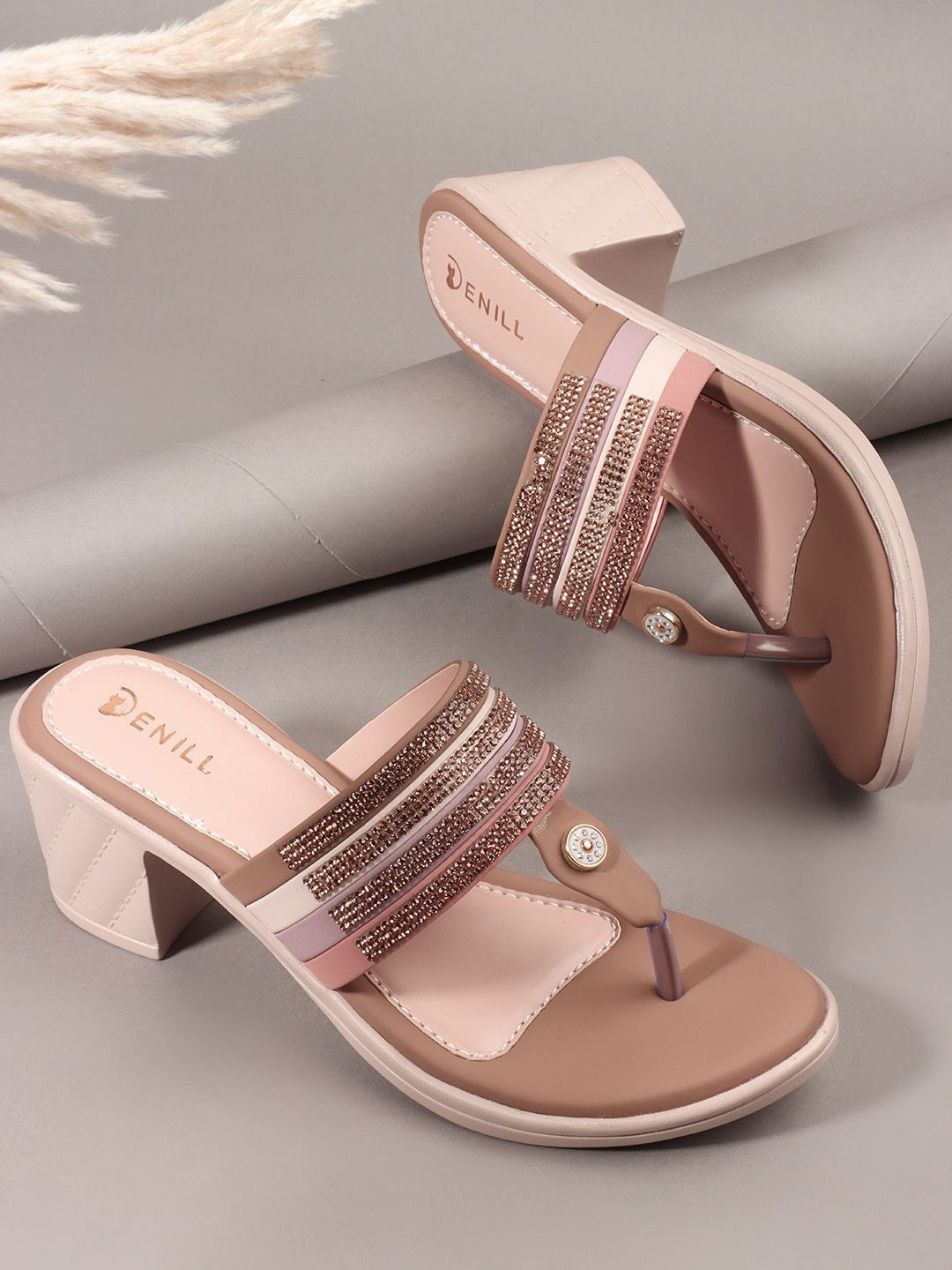 

Denill Block Sandals, Beige