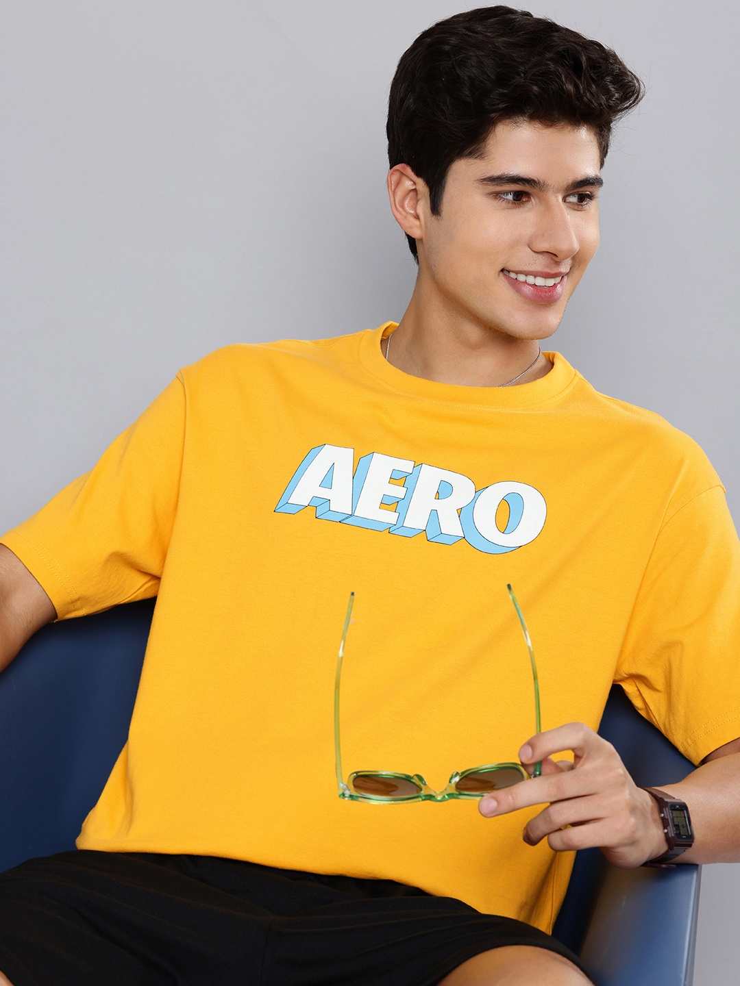 

Aeropostale Typography Printed Pure Cotton T-shirt, Yellow