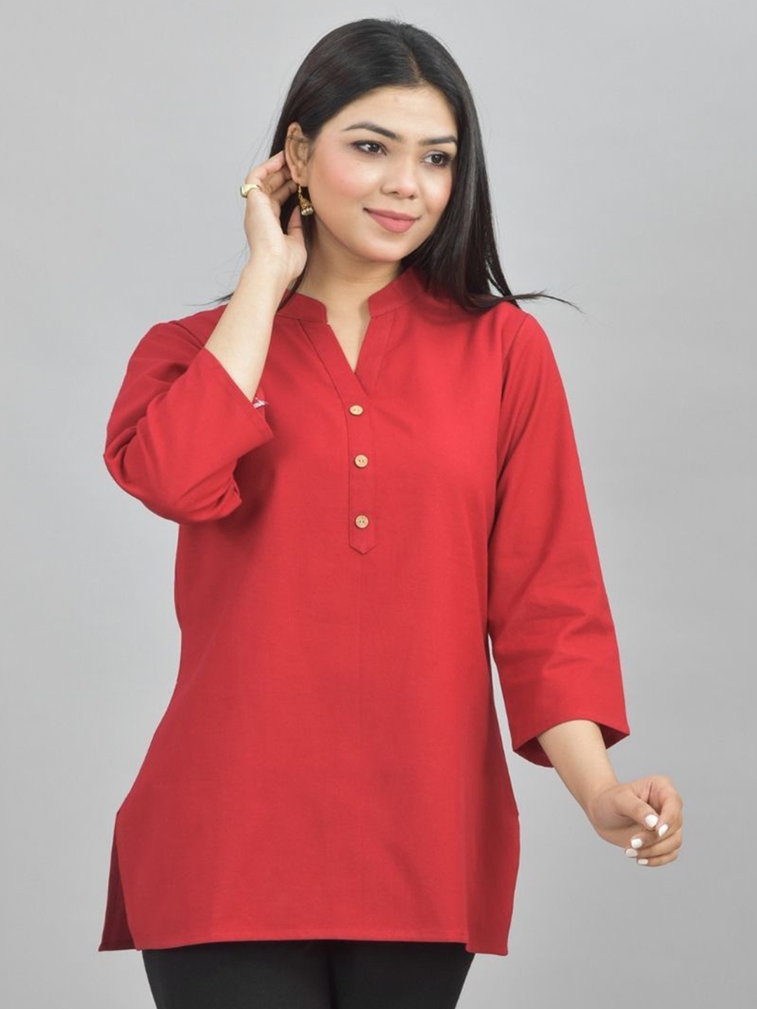 

ATARAH Women Pure Cotton Kurti, Red