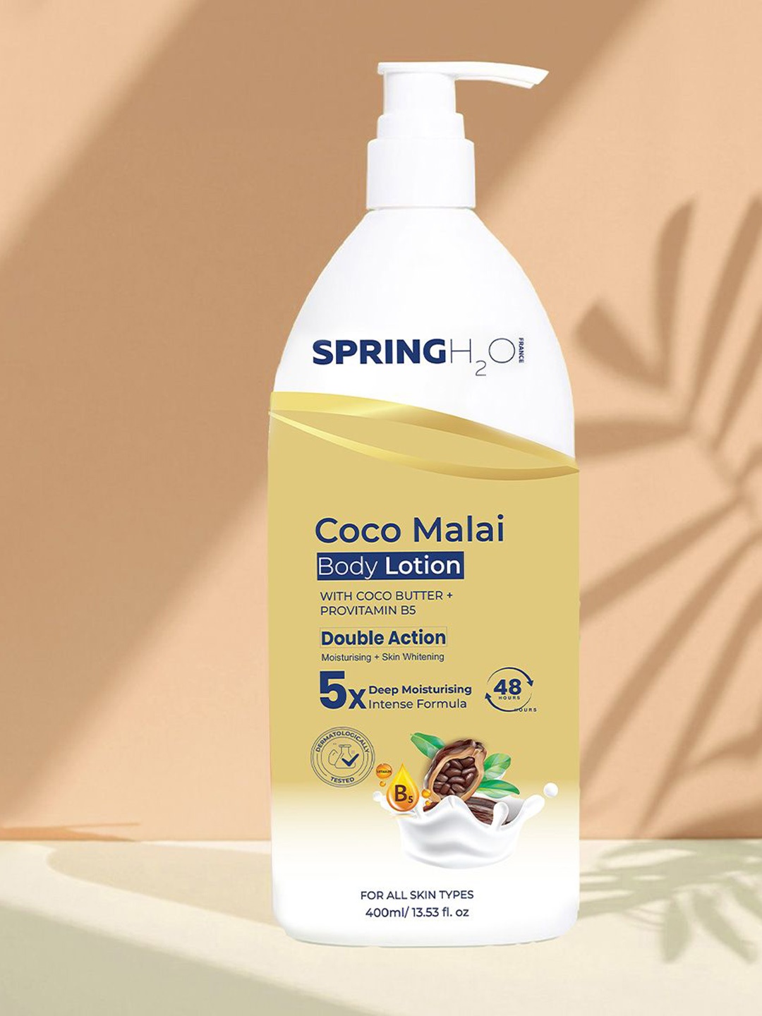 

Spring H2O Coco Malai Body Lotion With Coco Butter & Provitamin B5- 400 ml, Beige