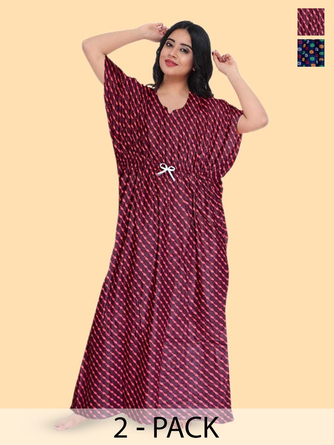 

PR PINK ROYAL Printed Maxi Nightdress, Red