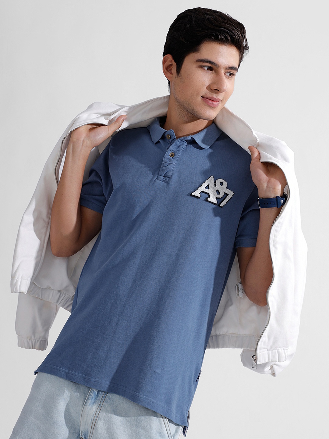 

Aeropostale Polo Collar Pure Cotton T-shirt, Blue