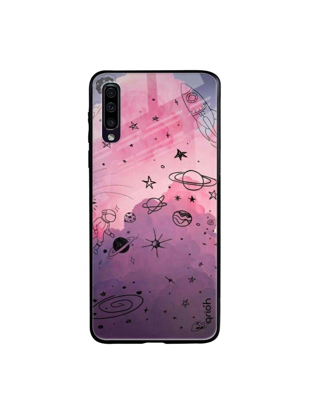 

QRIOH Space Doodles Printed Samsung Galaxy A50 Back Case, Purple