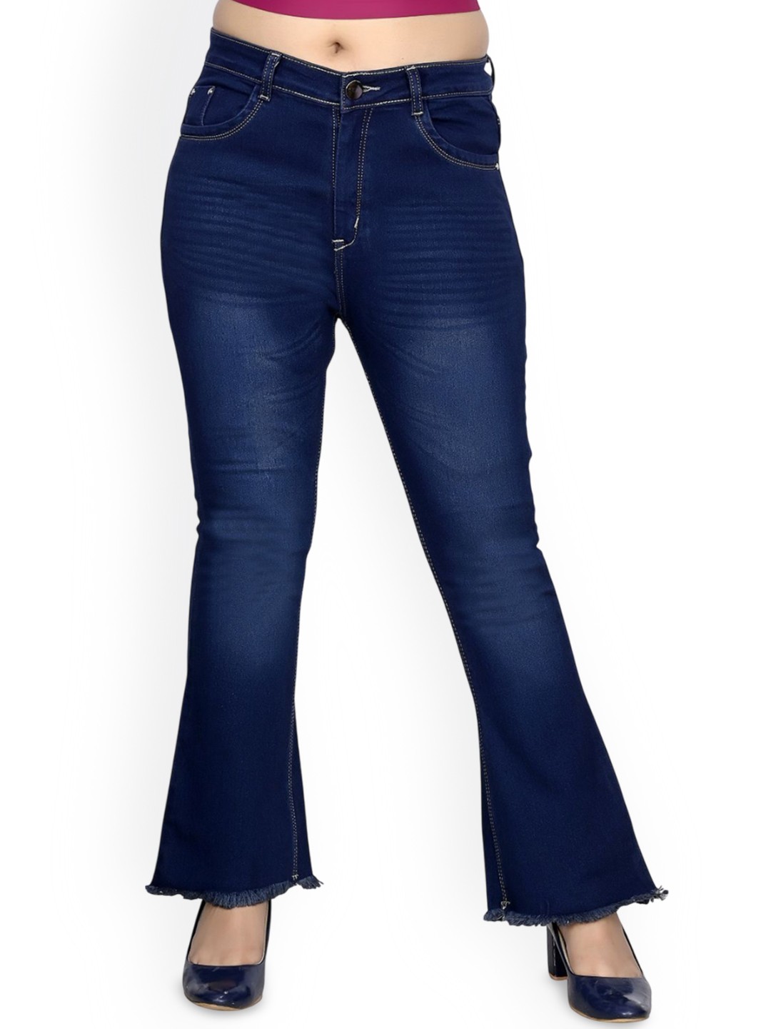 

VBEAUTI Women Bootilicious Bootcut Light Fade Stretchable Jeans, Blue