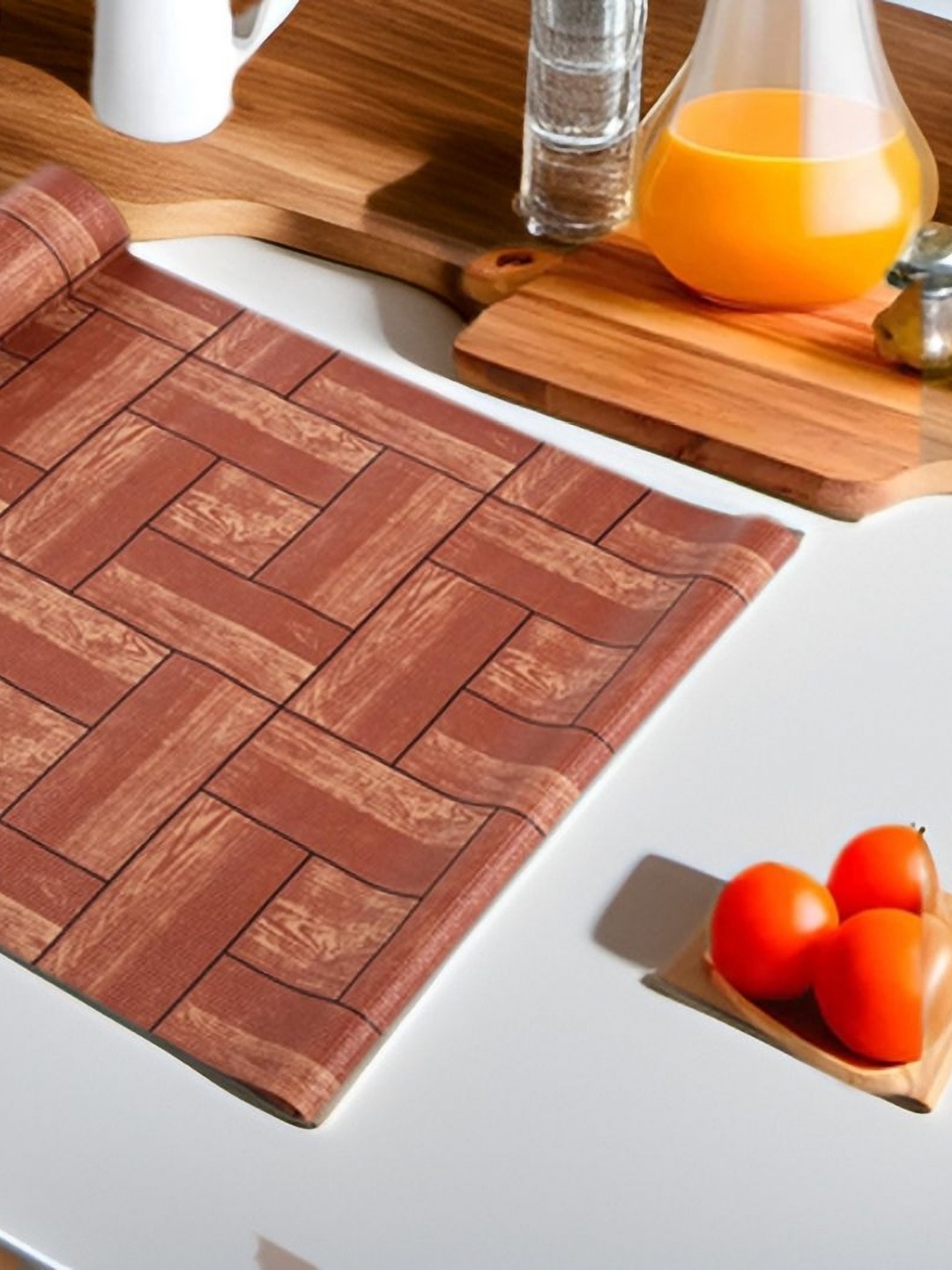 

REVEXO Brown Printed Water-Resistant Shelf Liner