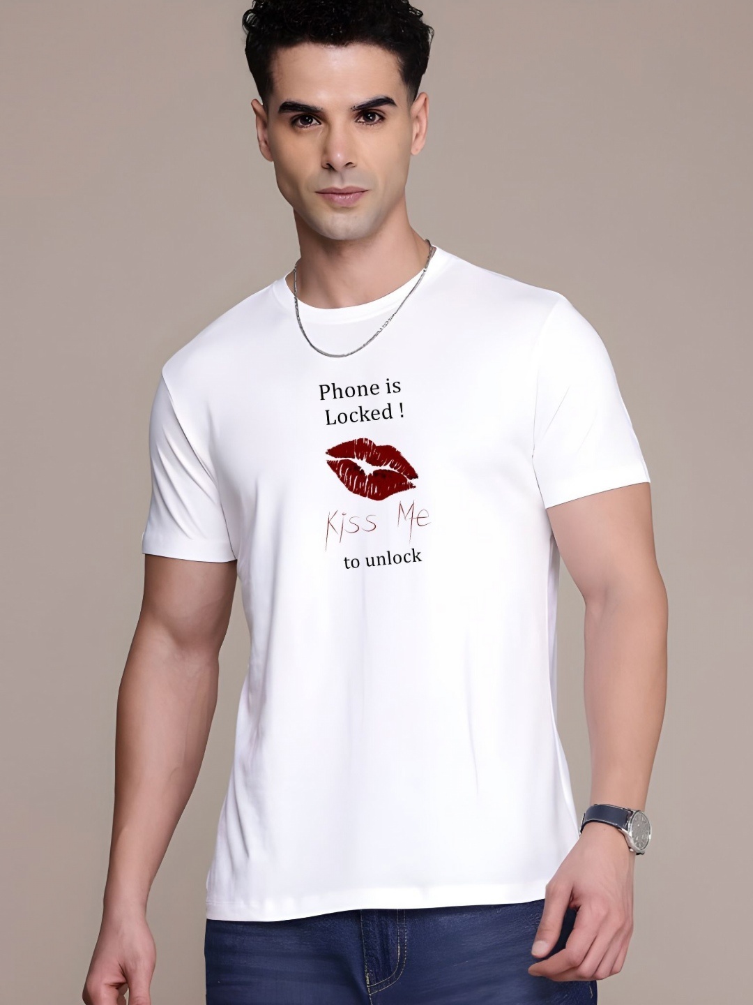 

Moda Rapido Men Typography Printed Round Neck Cotton T-shirt, White