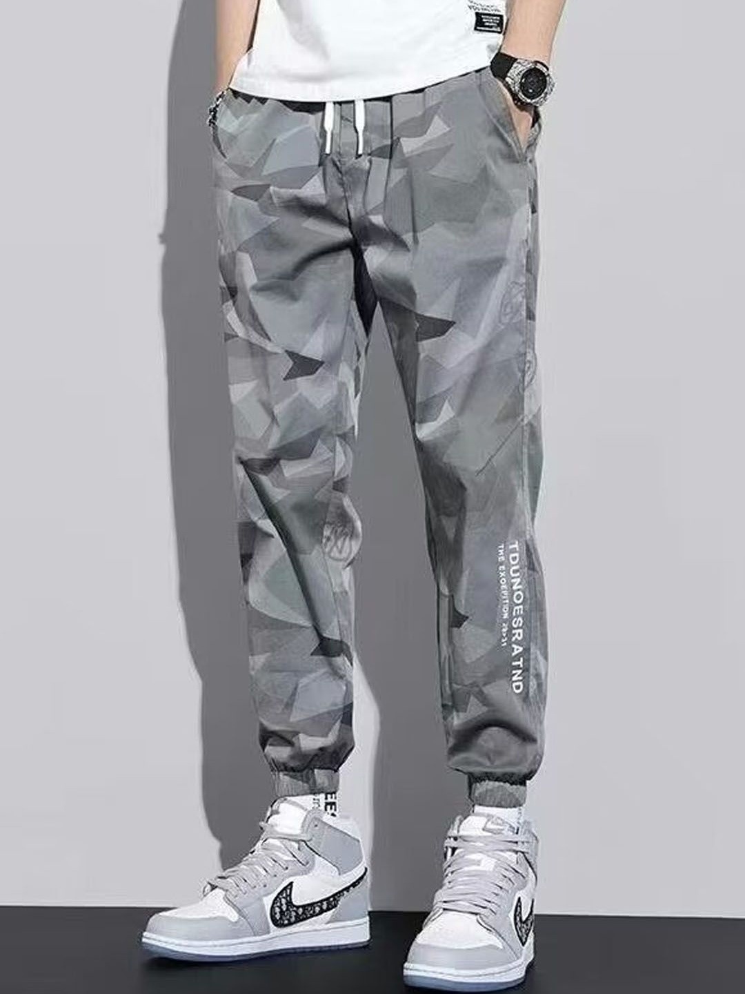 

StyleCast Men's Camouflage Printed Joggers, Grey