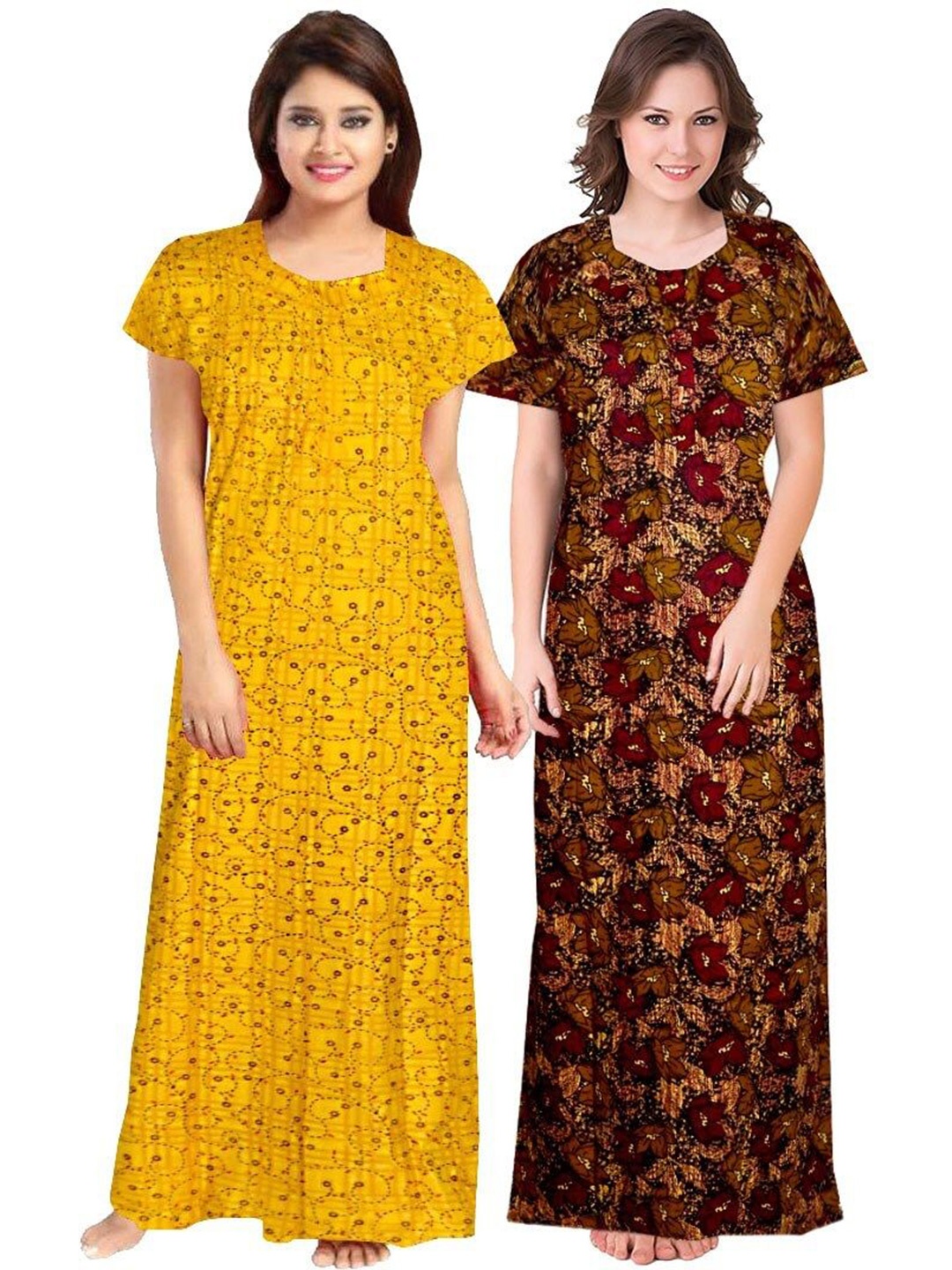 

PR PINK ROYAL Printed Maxi Nightdress, Brown