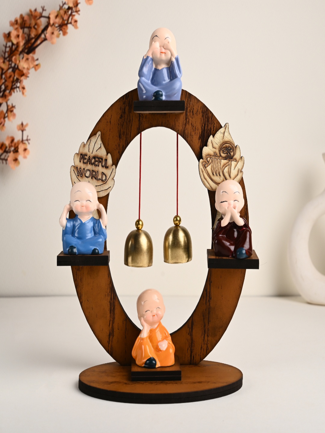 

Floweraura Brown Set Of 4 Buddha Monks Buddha Idol Showpiece