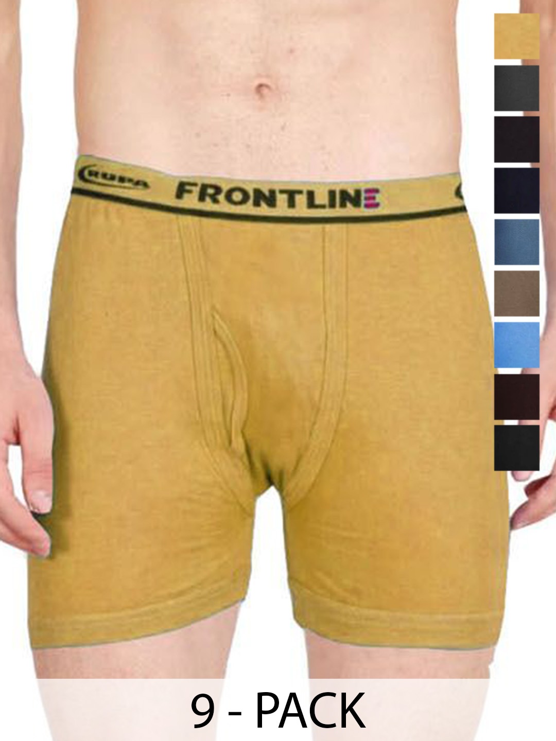 

Rupa Pack Of 9 Assorted Cotton Trunks Frontline-DCIF-9--80