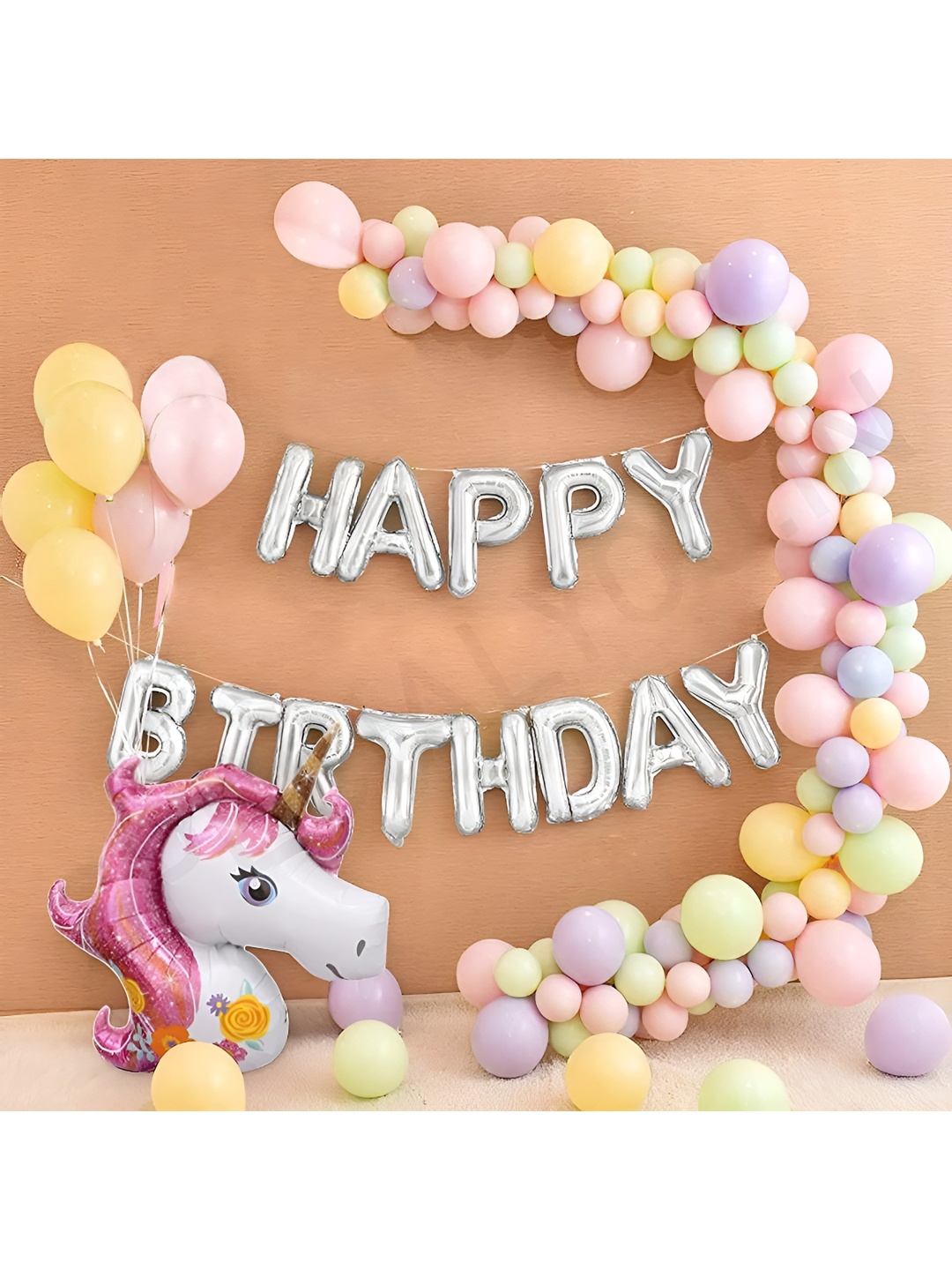 

Special You 55-Pcs Pink & Purple Unicorn Theme Happy Birthday Dcor, Yellow