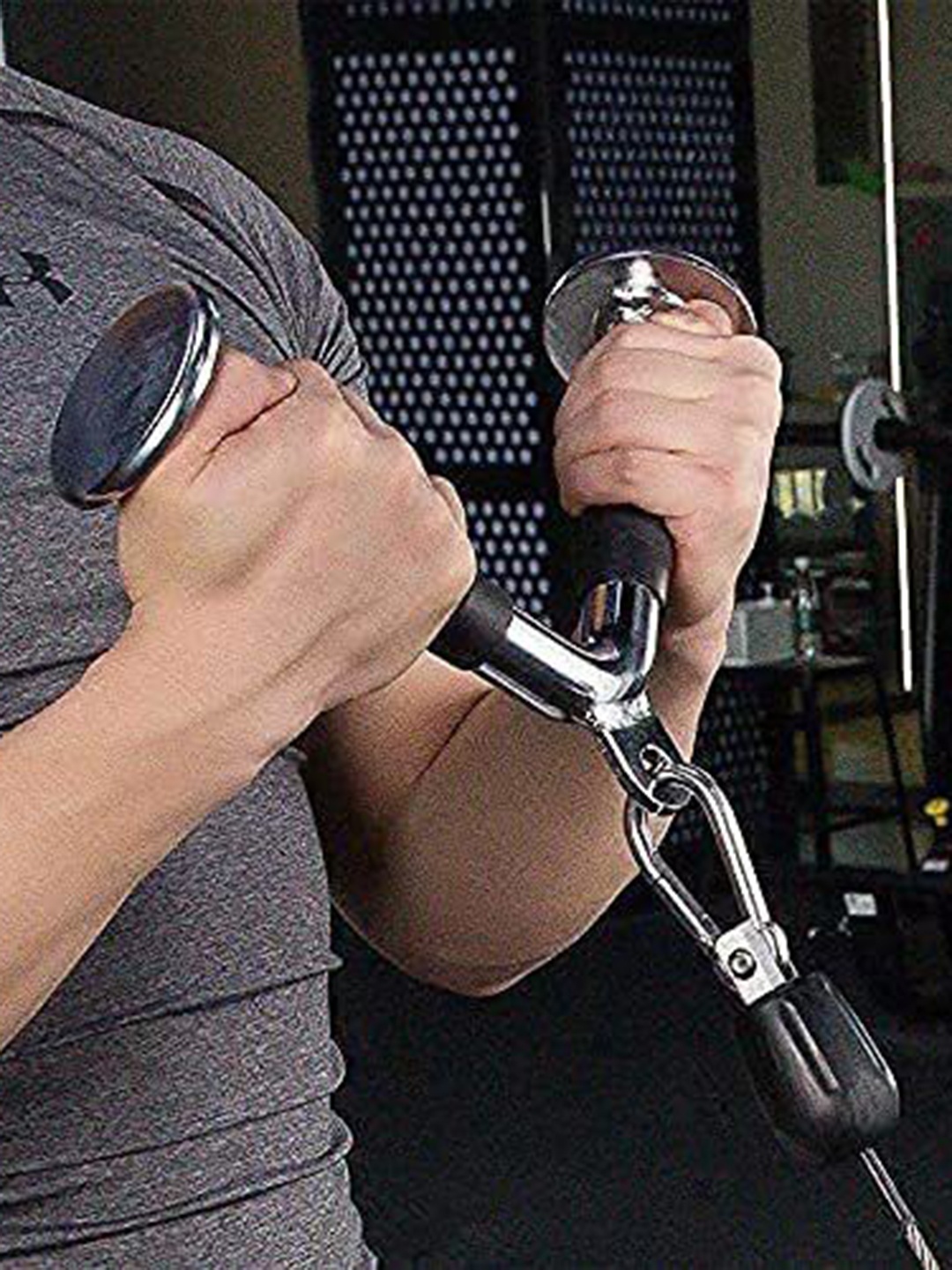 

HackerX Gym V Handle Trices Bar, Silver