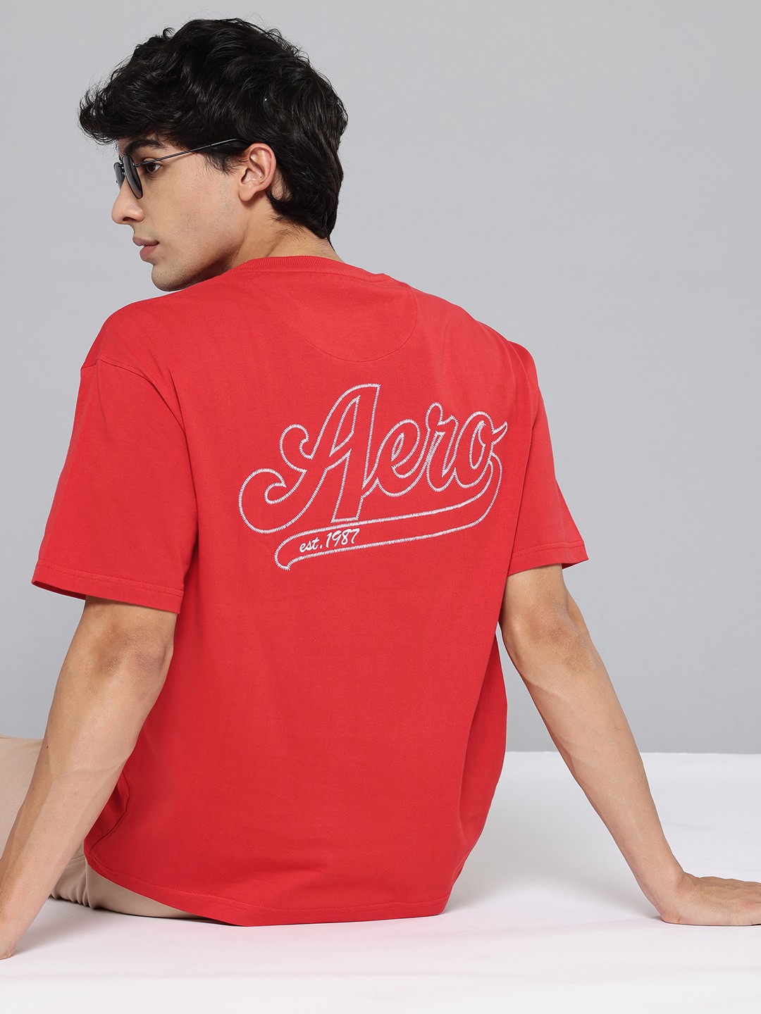 

Aeropostale Men Typography Pure Cotton T-shirt, Red
