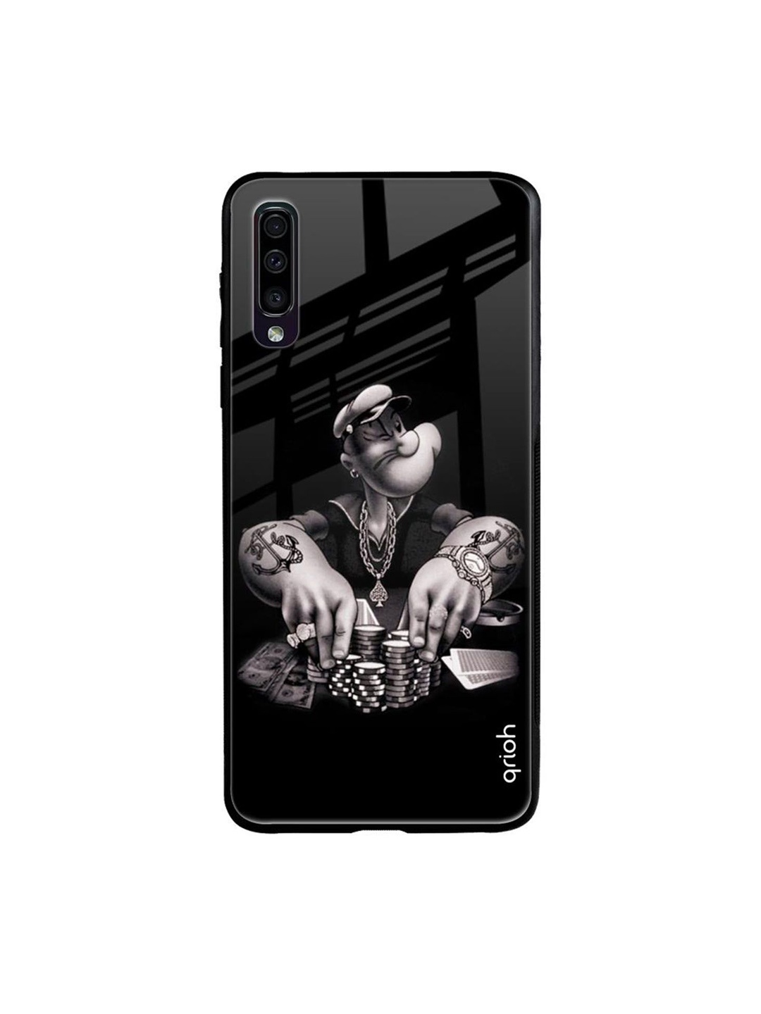 

QRIOH Gambling Problem Printed Samsung Galaxy A50 Back Case, Black