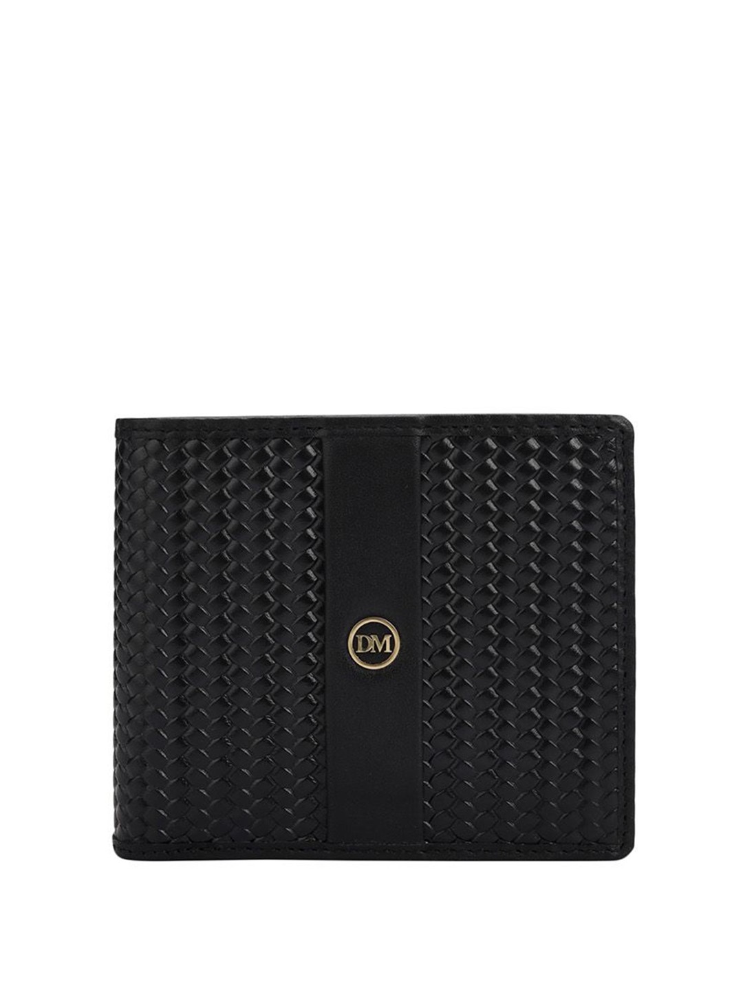 

Da Milano Men Self Design Leather Two Fold Wallet, Black
