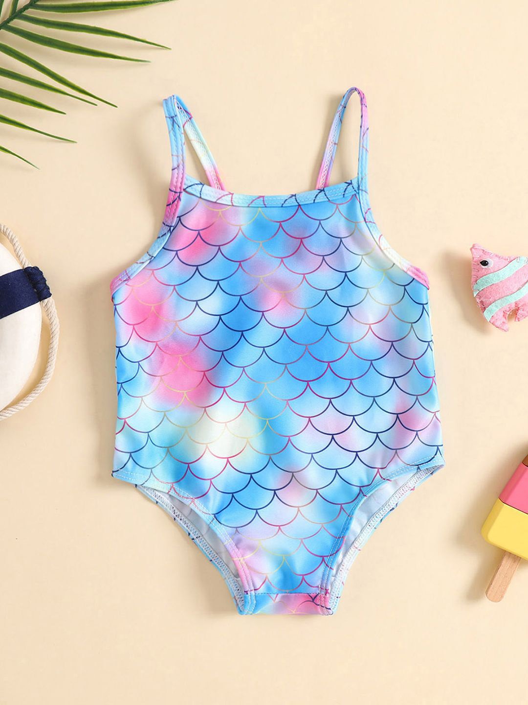 

YK Girls Printed Swimwear Bodysuit, Blue