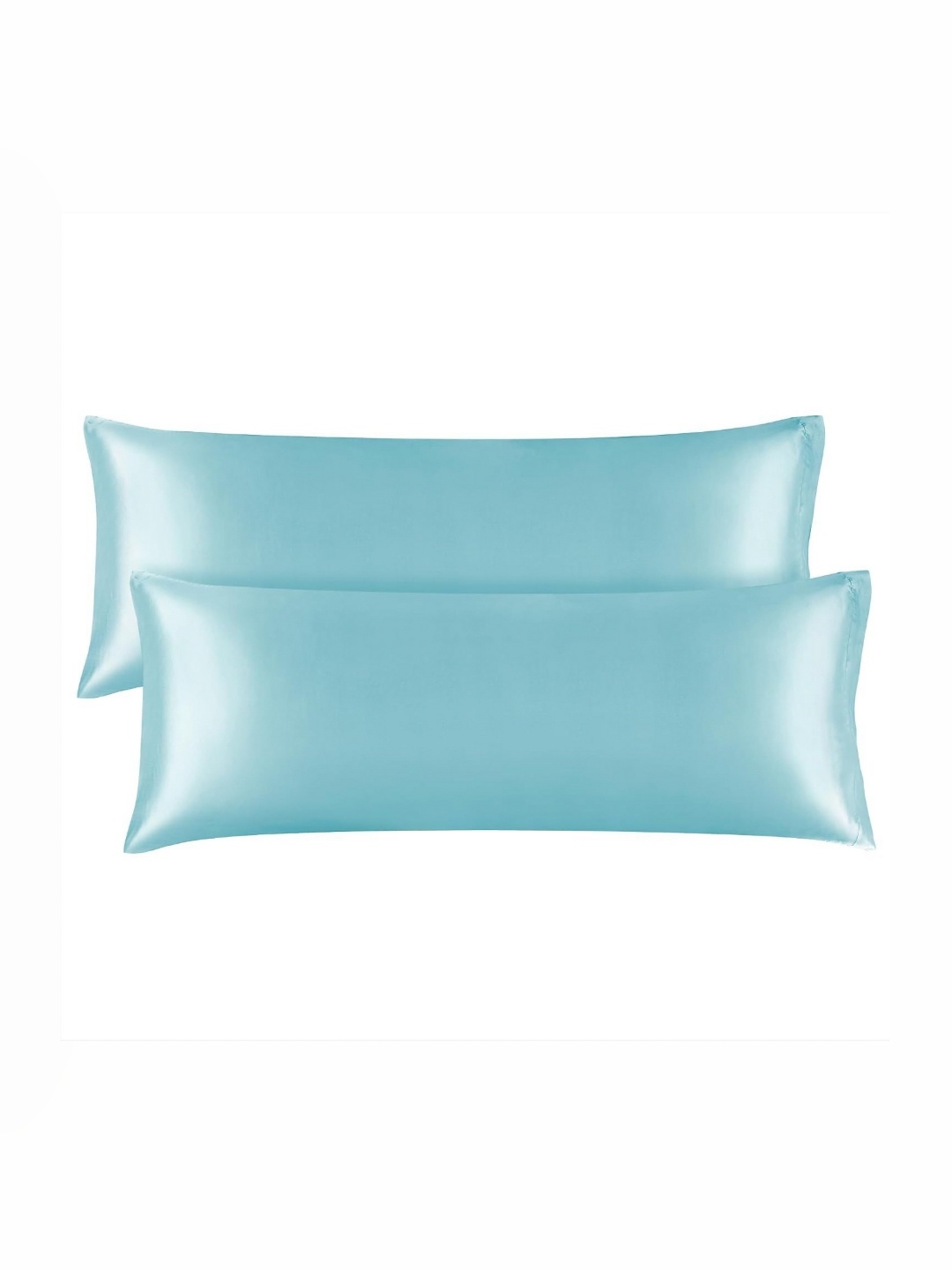 

DEHMAN Blue 2 Pieces Pure Silk Rectangle Shape Pillow Covers