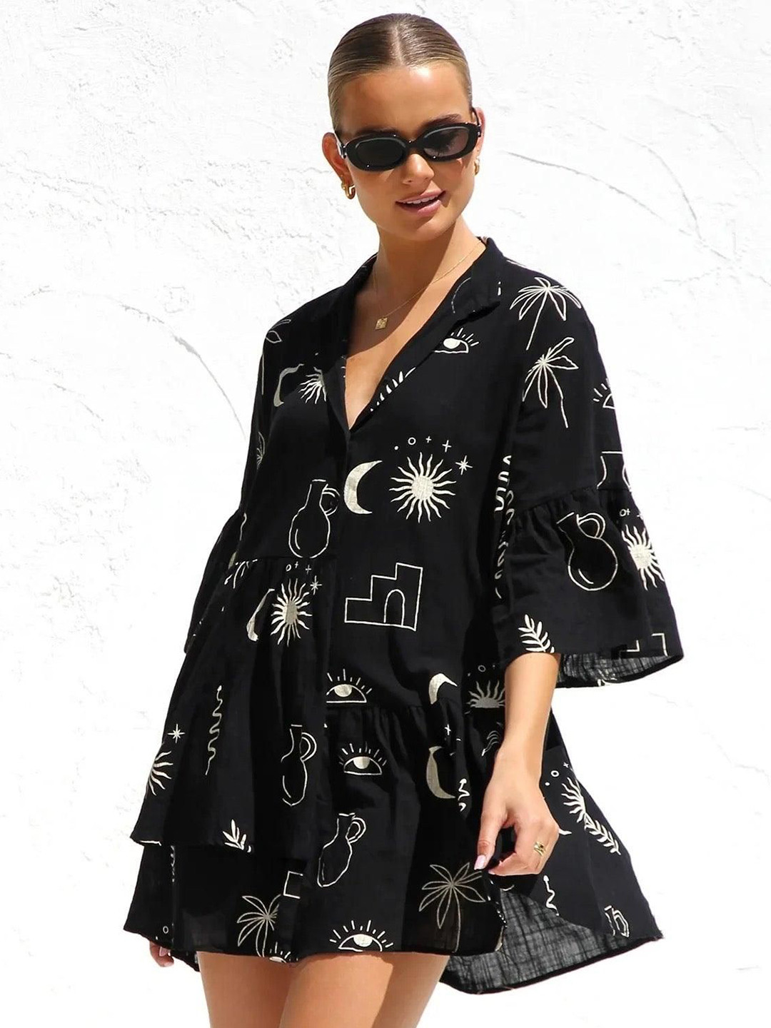 

Alamode By Akanksha Women Black Rubeya Breezy Summer Dress