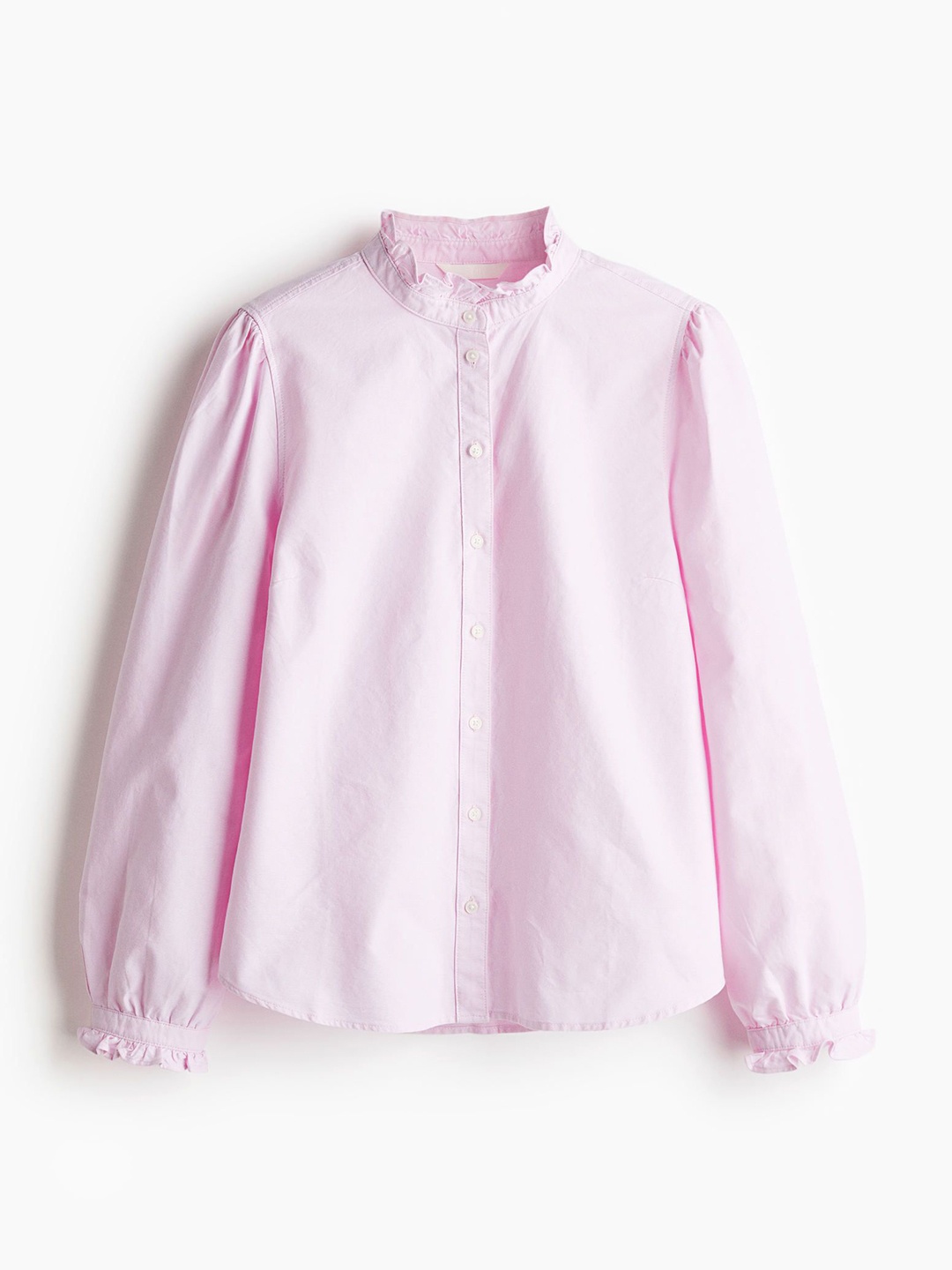 

H&M Frill-Trimmed Oxford Blouse, Pink