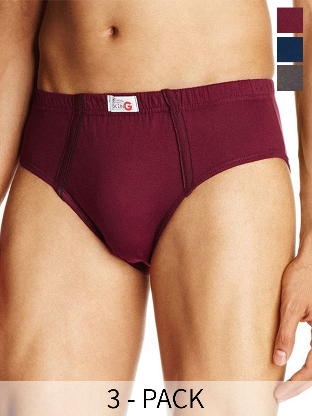 

Rupa Pack Of 3 Assorted Pure Cotton Basic Briefs - Frontline-Xing-Brief-IE-3--110
