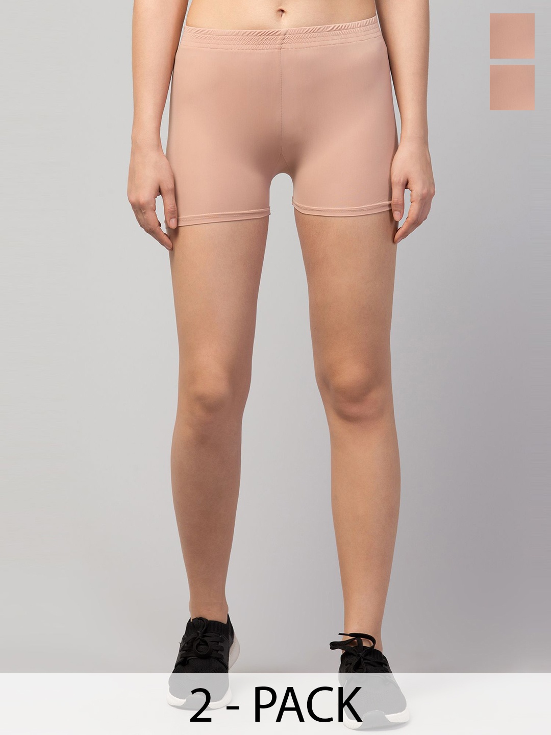 

UllasPemium Women Running Sports Shorts, Beige