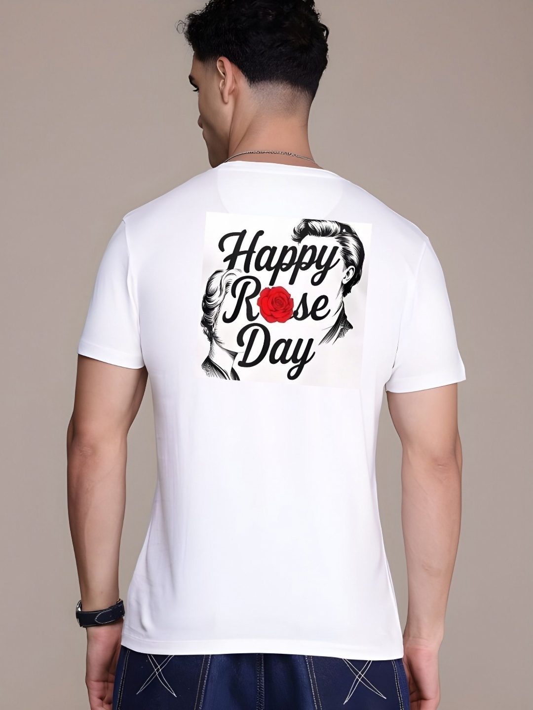 

Moda Rapido Men Graphic Printed Round Neck Cotton T-shirt, White