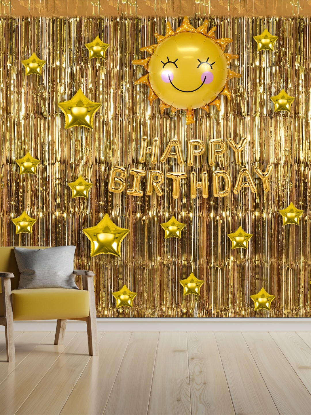 

Special You 12 -Pcs Yellow Foil Balloon Happy Birthday Dcor, Gold