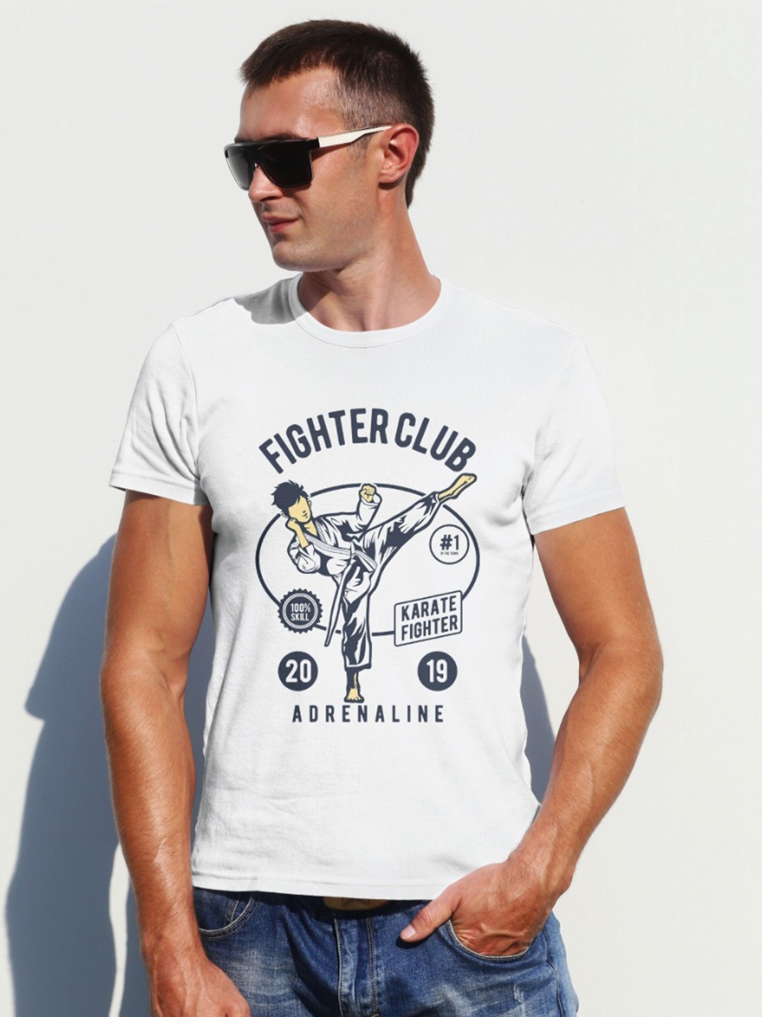 

Moda Rapido Men Graphic Printed Round Neck Regular Fit Cotton T-shirt, White