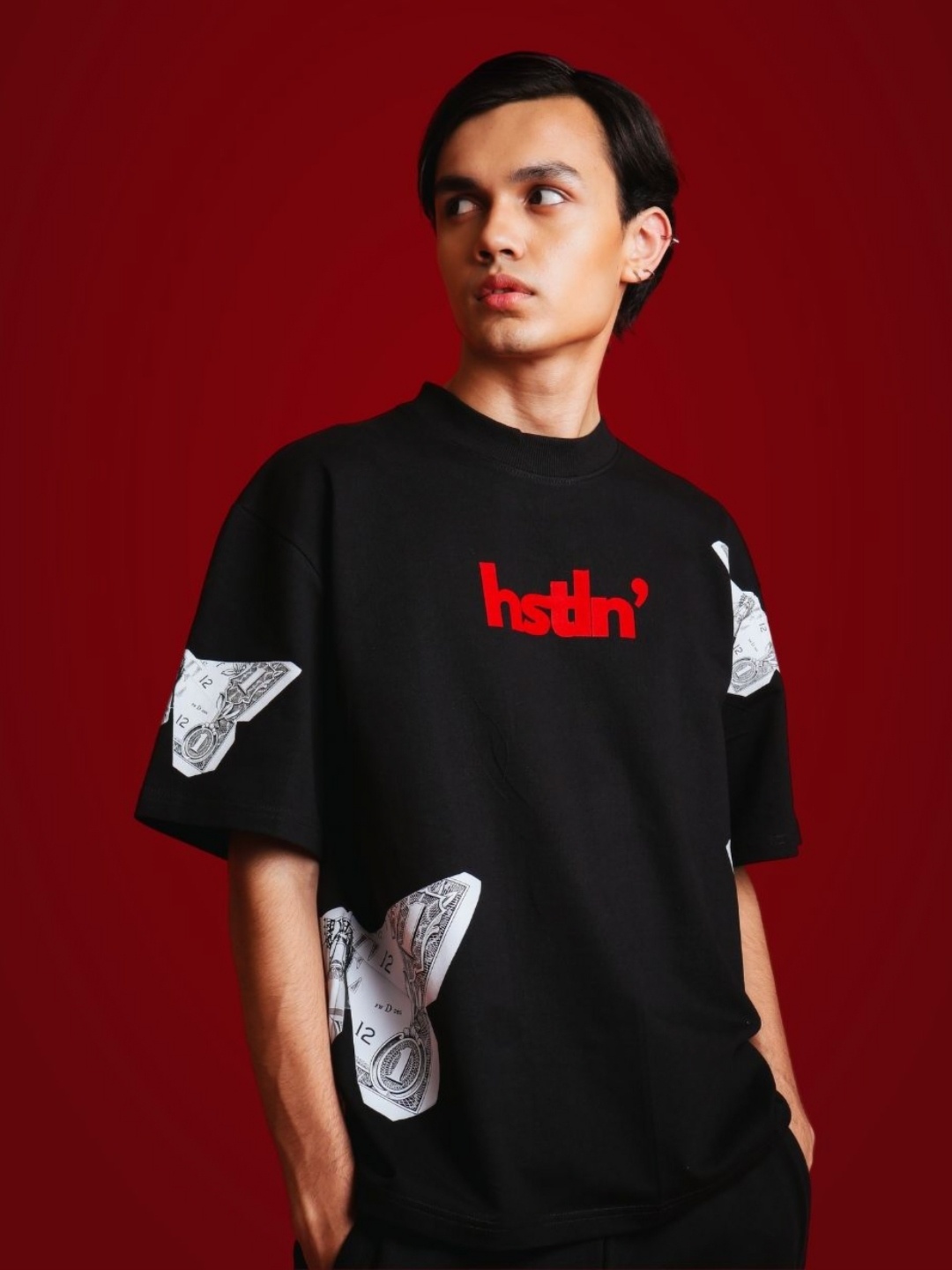 

sorta. Unisex Korean Oversized Handcrafted T-shirt, Black