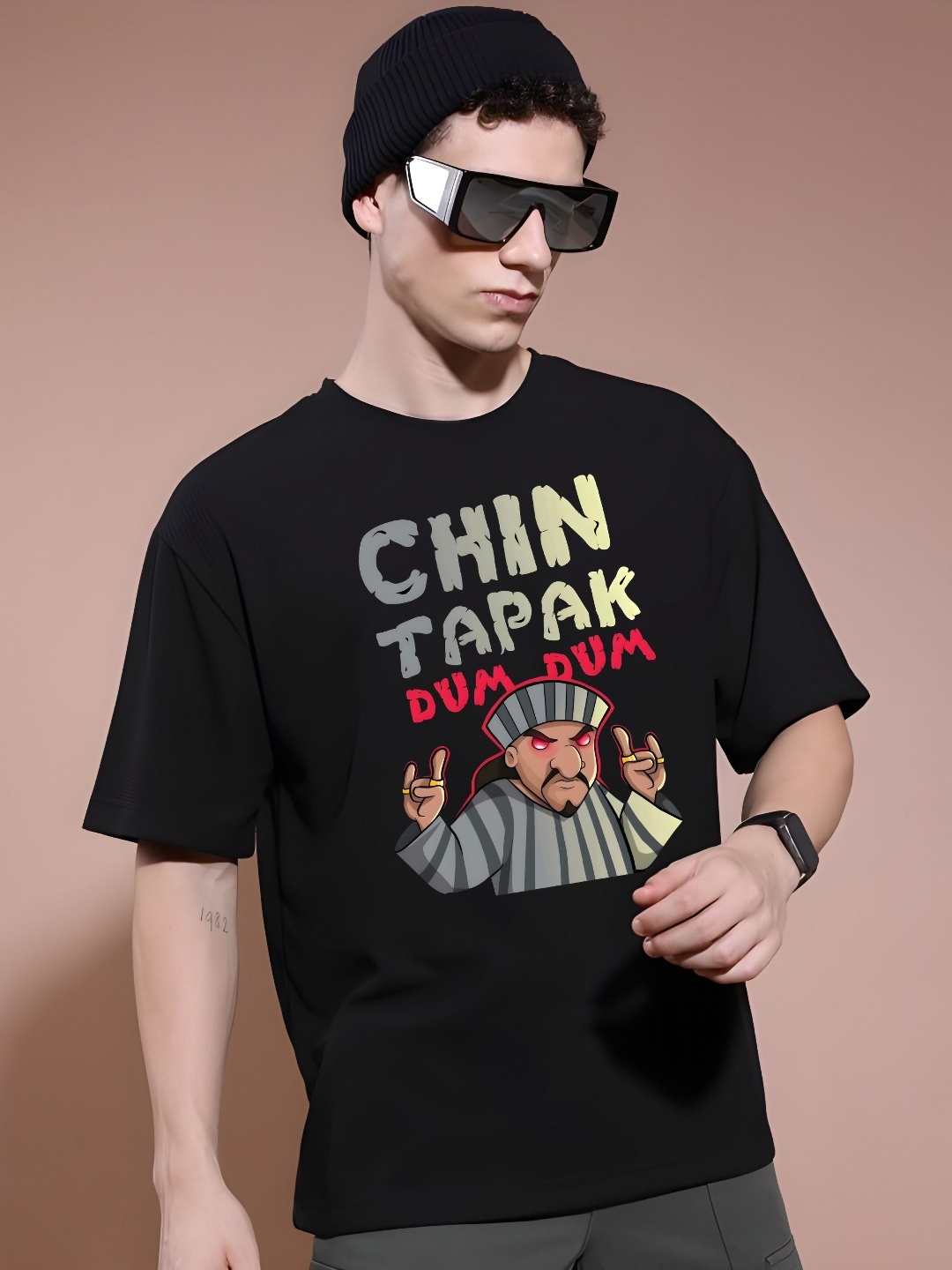

SZN Men Drop-Shoulder Sleeves T-shirt, Black