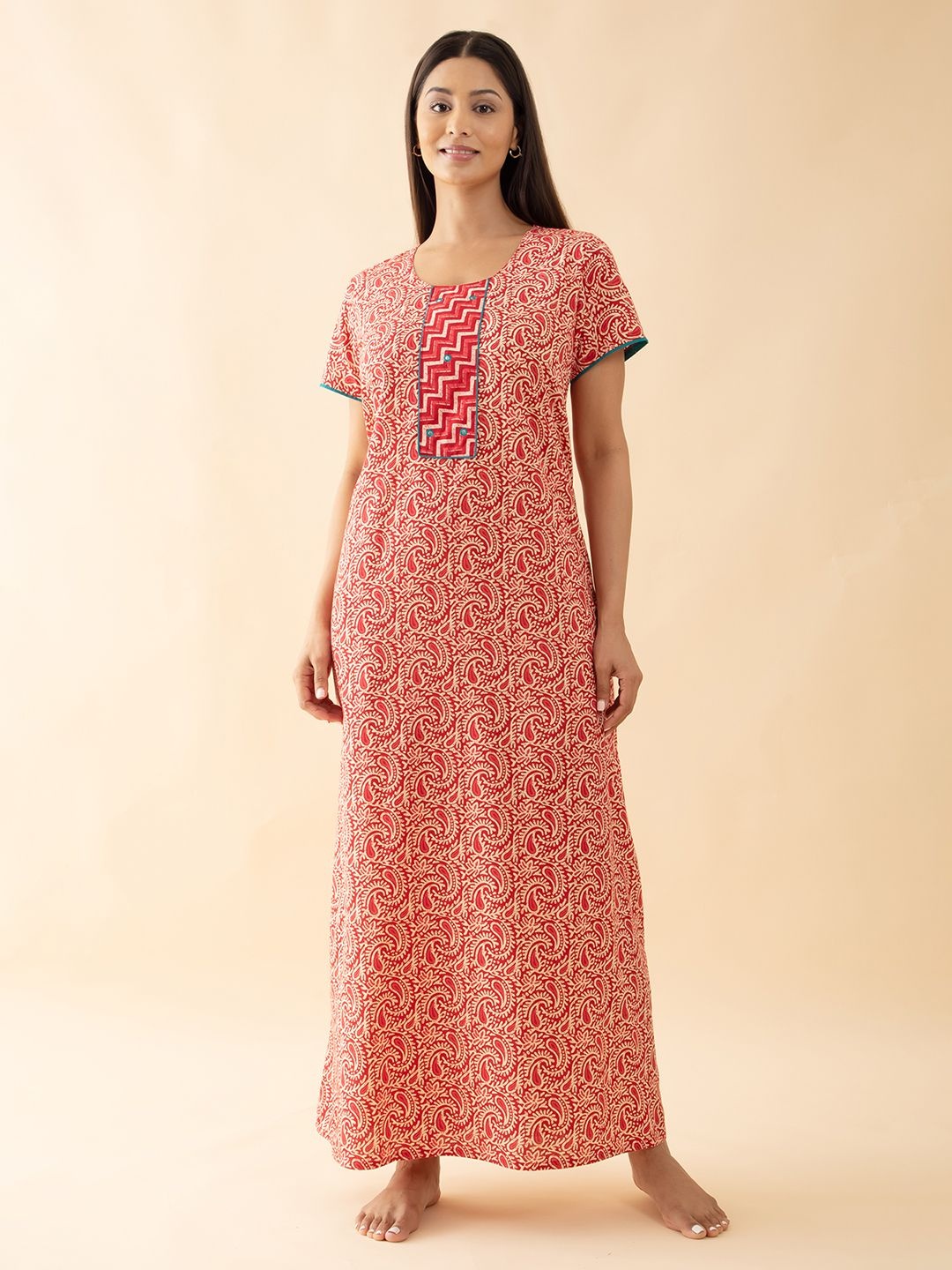 

Maybell Printed Maxi Nightdress, Red